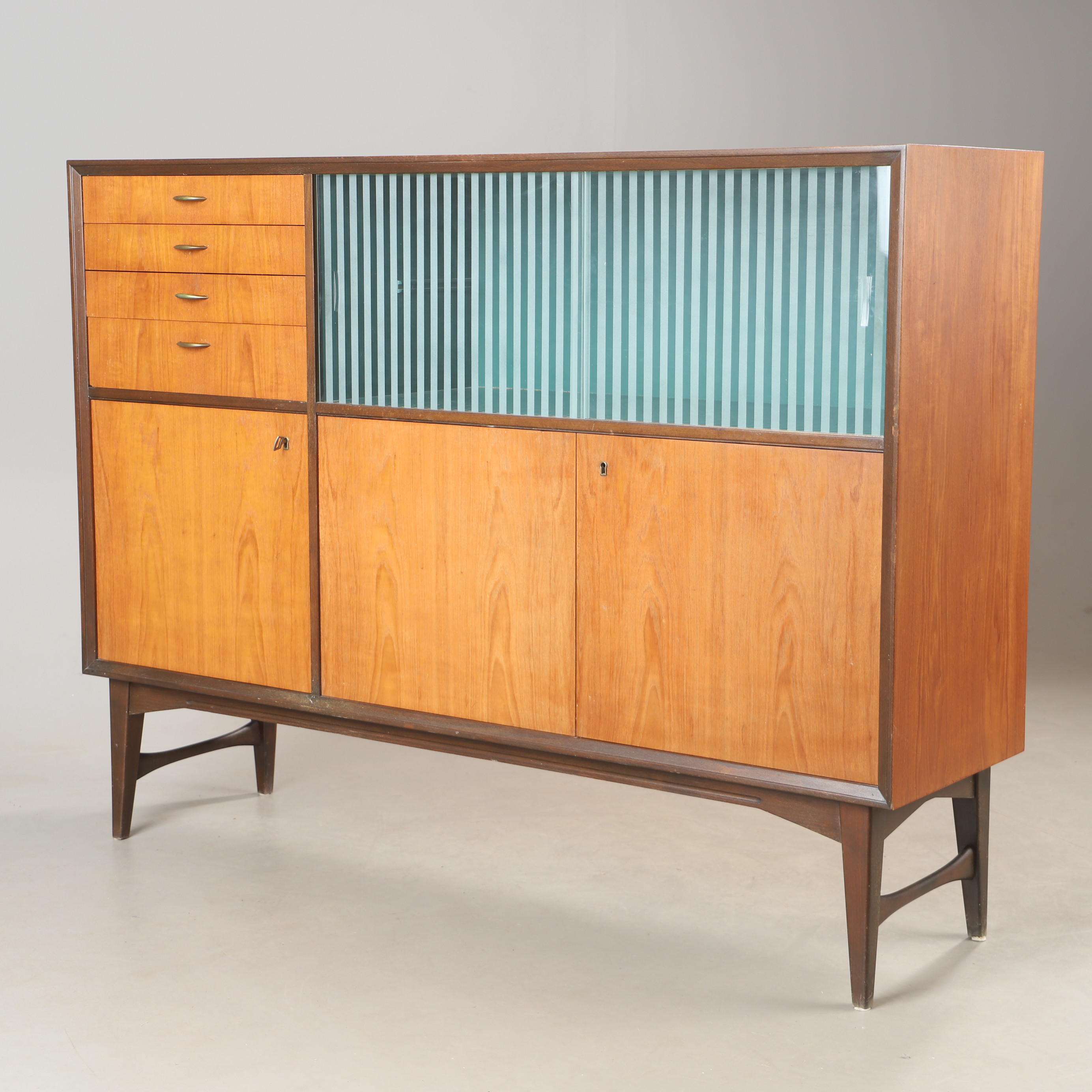 SIDEBOARD, teak, och glas, 1900-talets mitt.