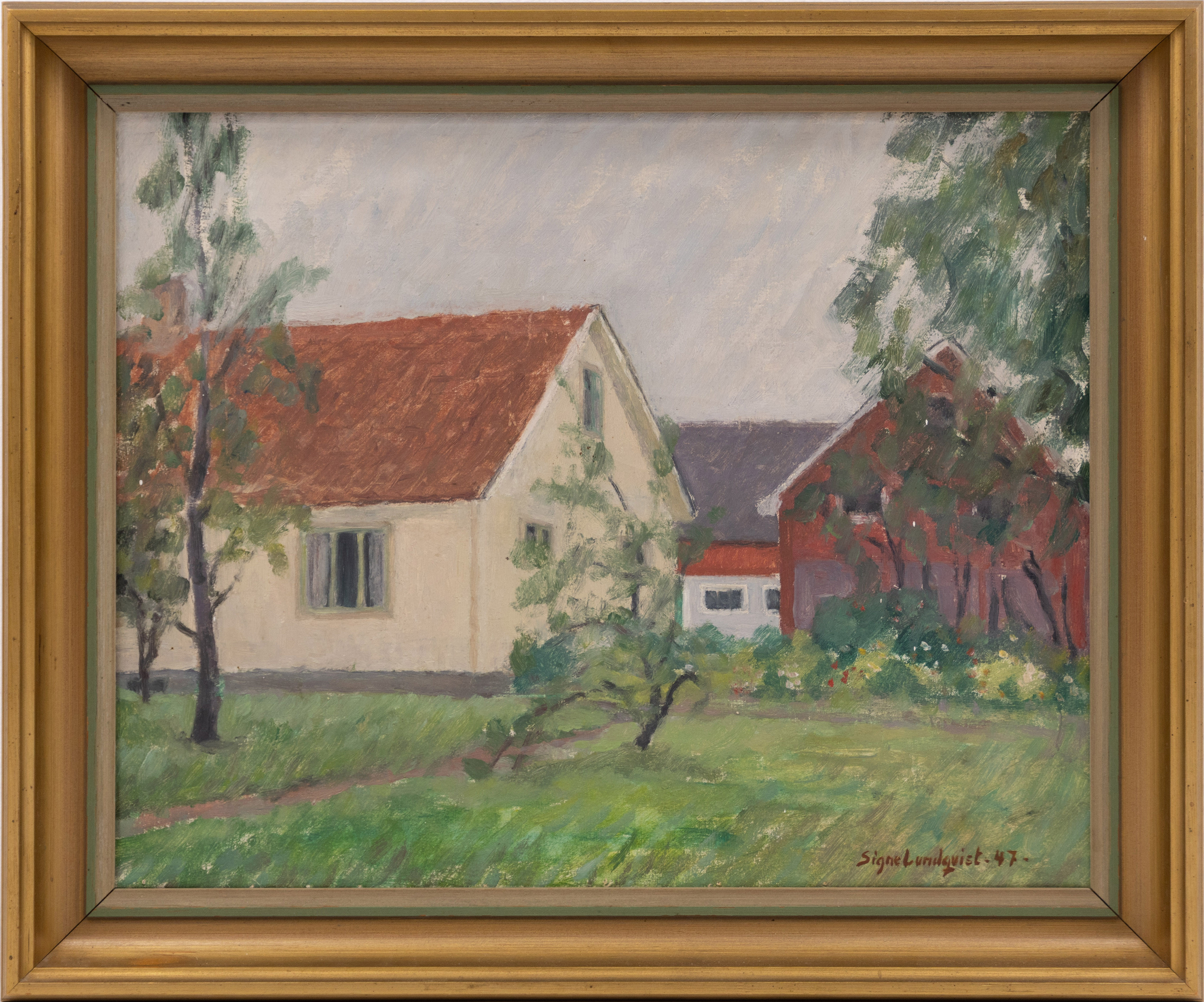 SIGNE LUNDQVIST-LANJE. Olja på duk, signerad.