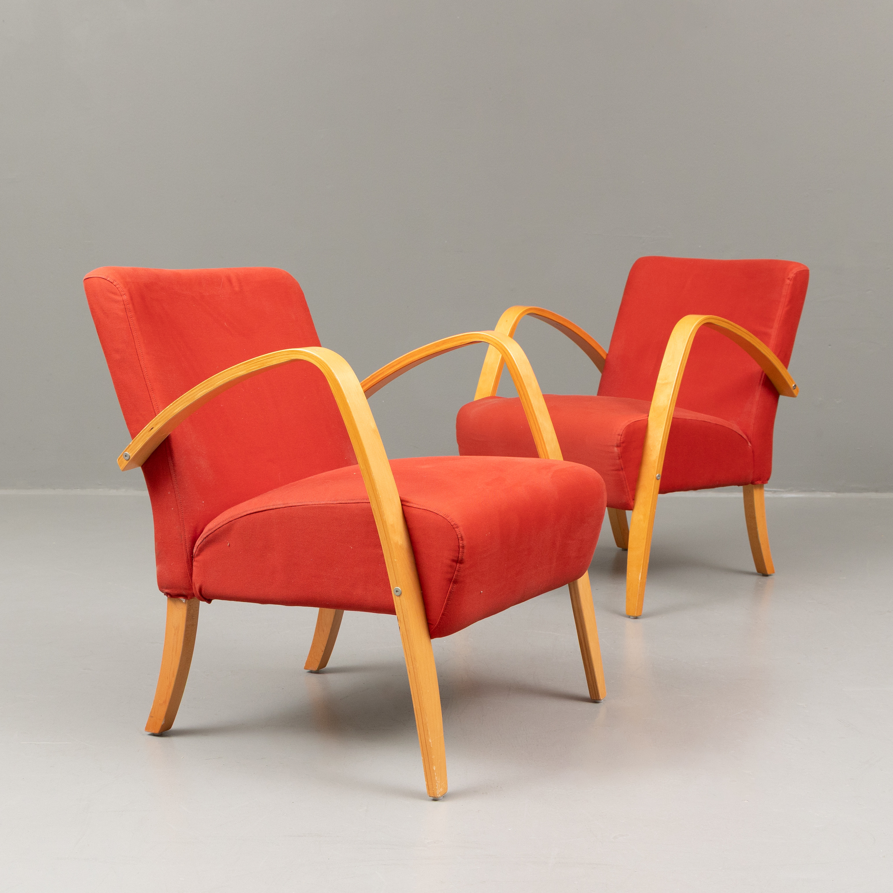 FÅTÖLJER, 1 par, böjträ/tyg, IKEA, 1900-talets senare del.