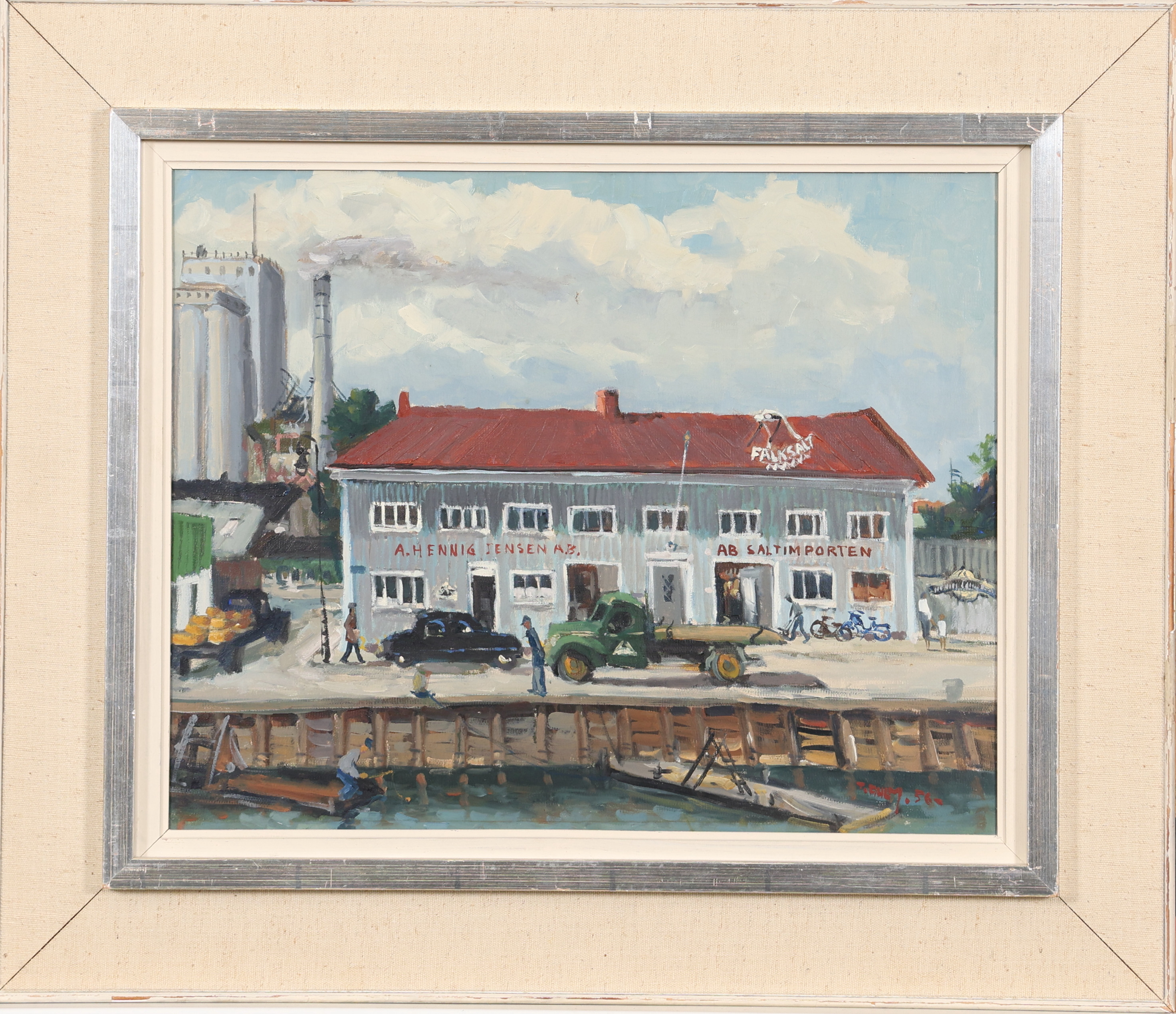 TAGE AHLM. OLJA PÅ DUK, signerad.