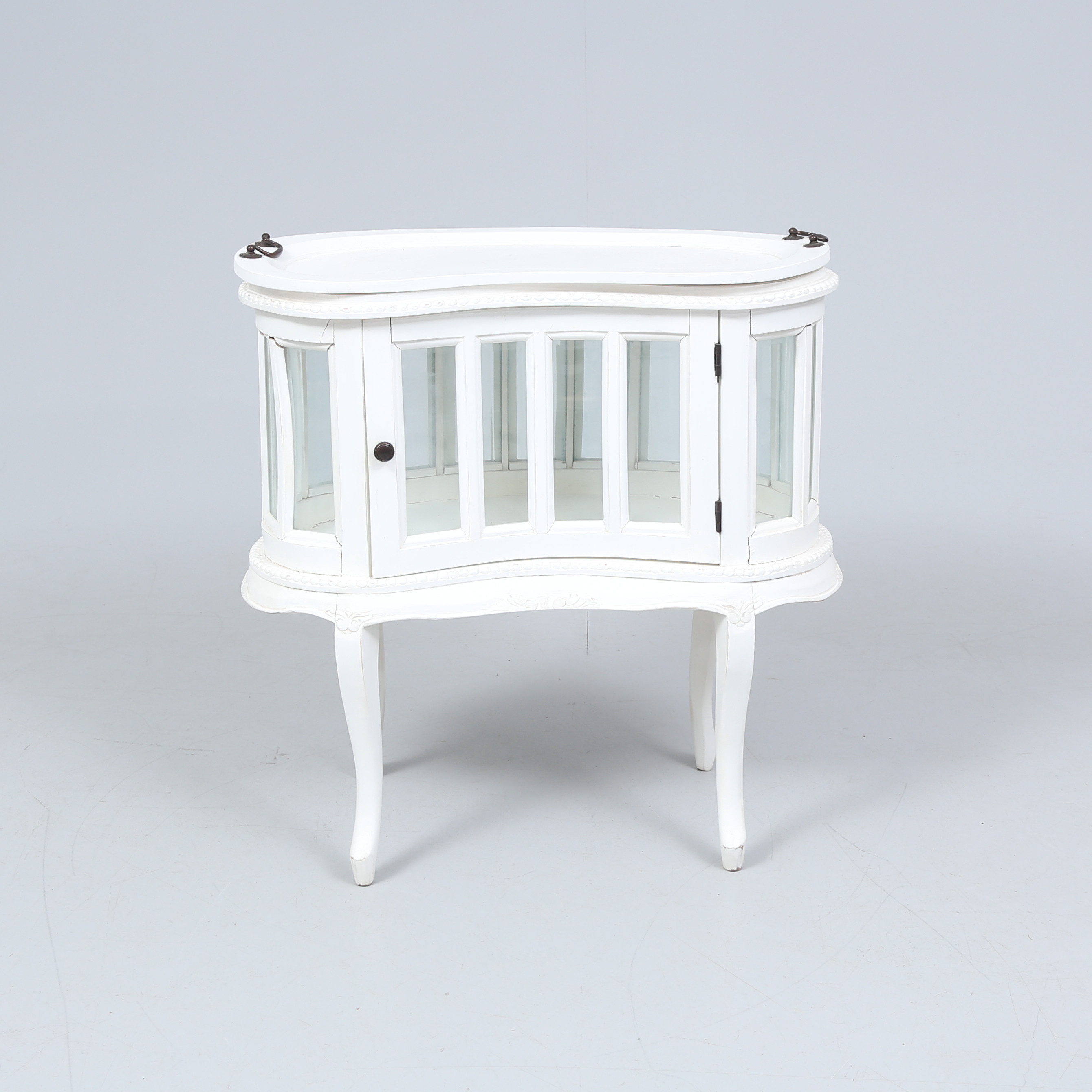 BARSKÅP med BRICKA, njurformad, bemålat, 1900-talets andra hälft.