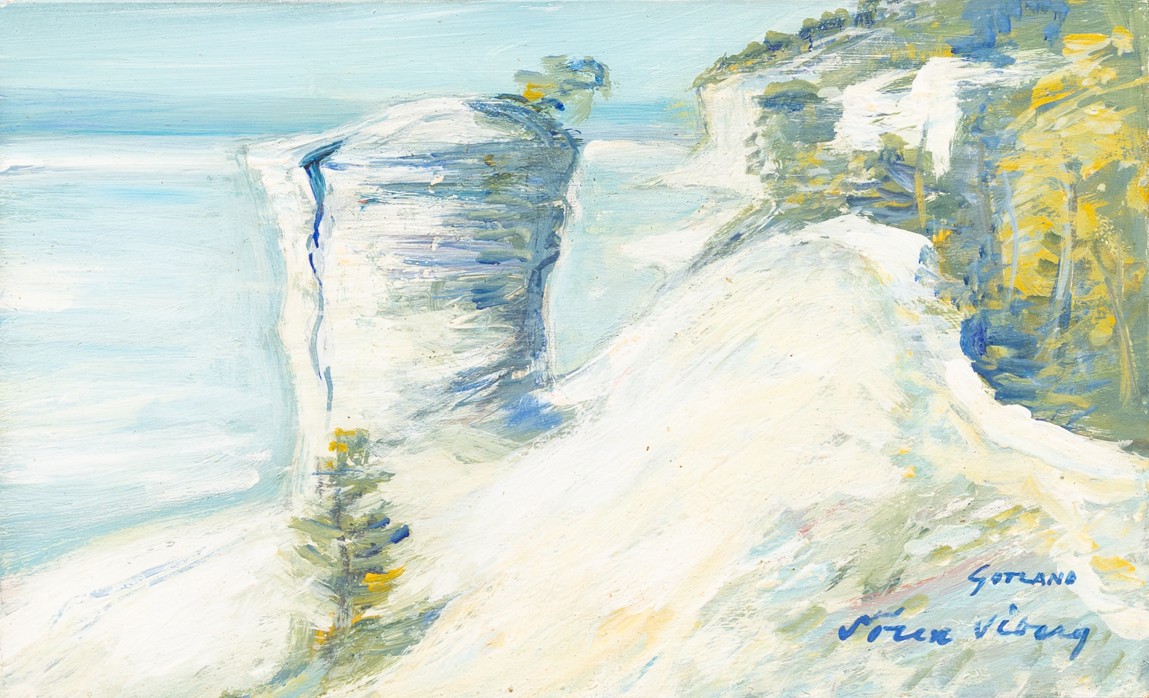 SÖREN VIBERG (1937-2020). "Gotland", olja på pannå, signerad.