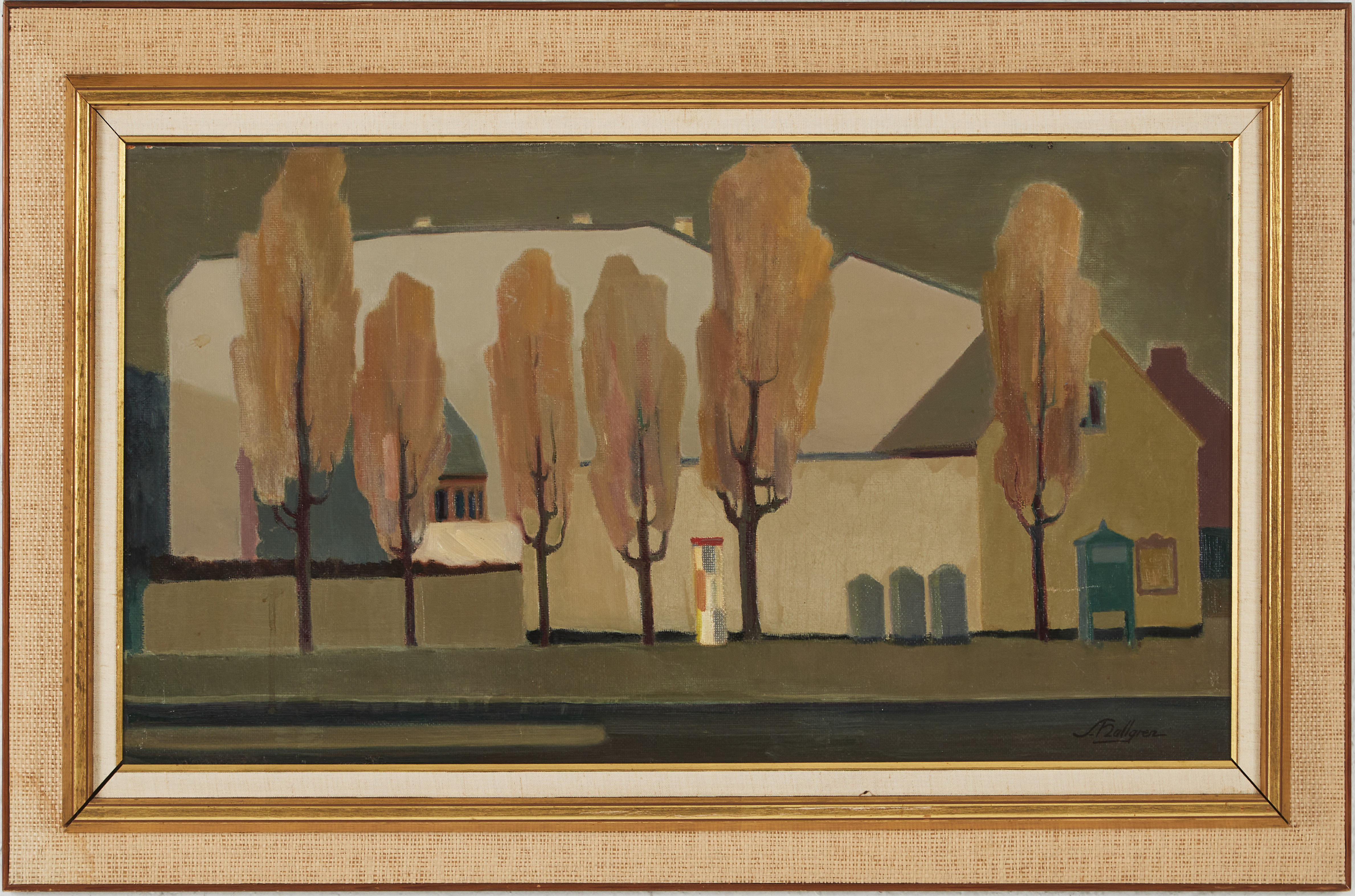 SVEN HALLGREN. "Unga Popplar", olja på pannå, signerad.