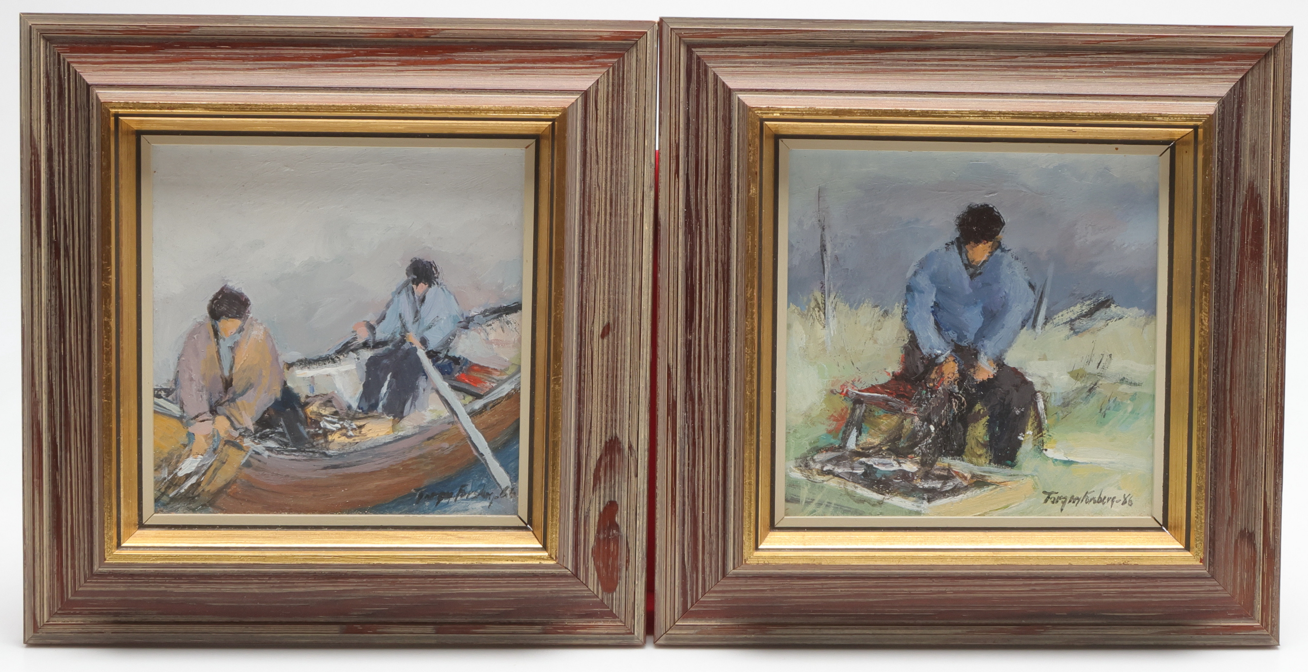 TORGNY FORSBERG. olja på pannå, 2 st, signerad och daterade.