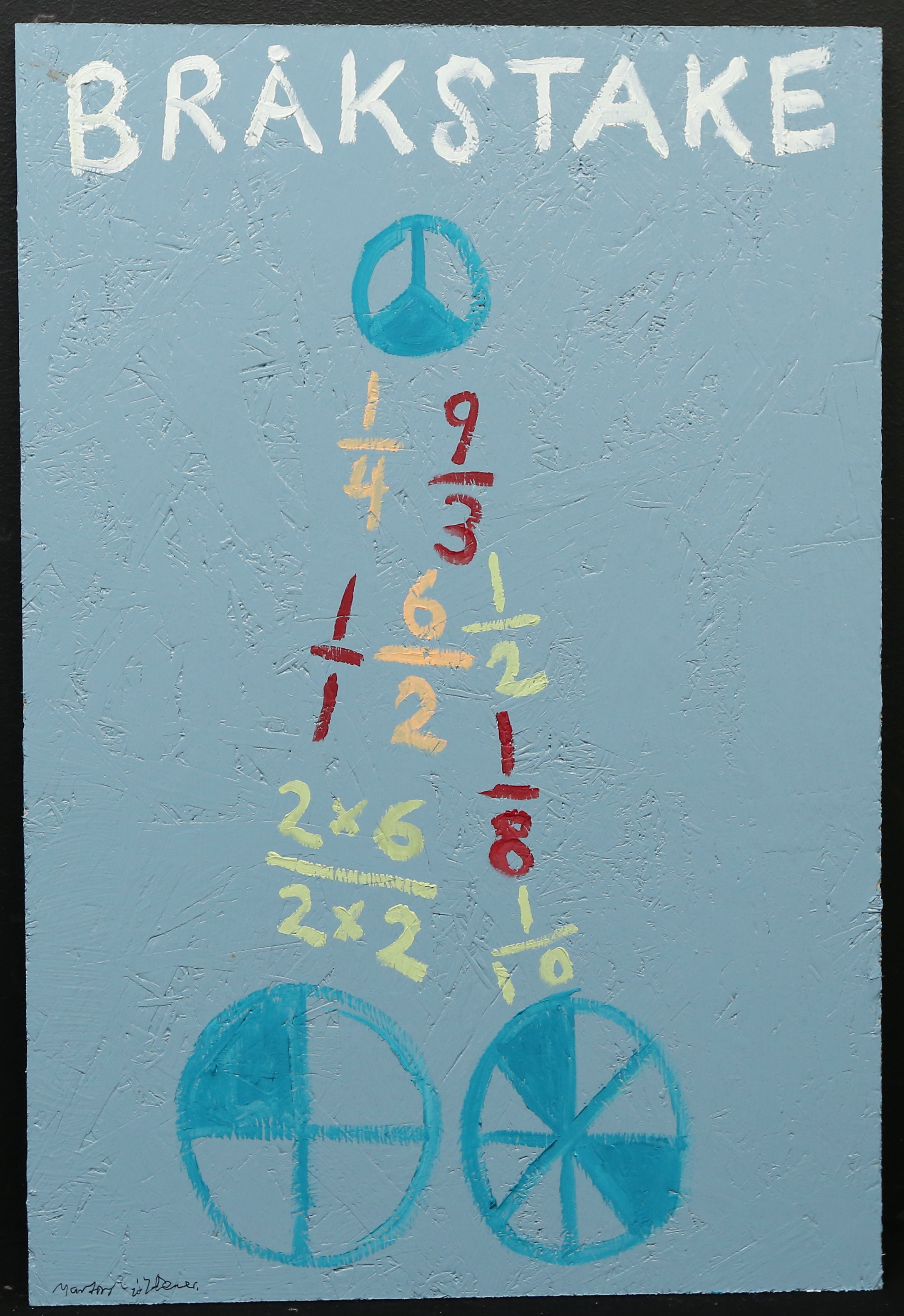 MARTIN MÖLDENER. "Bråkstake", Olja/akryl på träskiva, signerad.