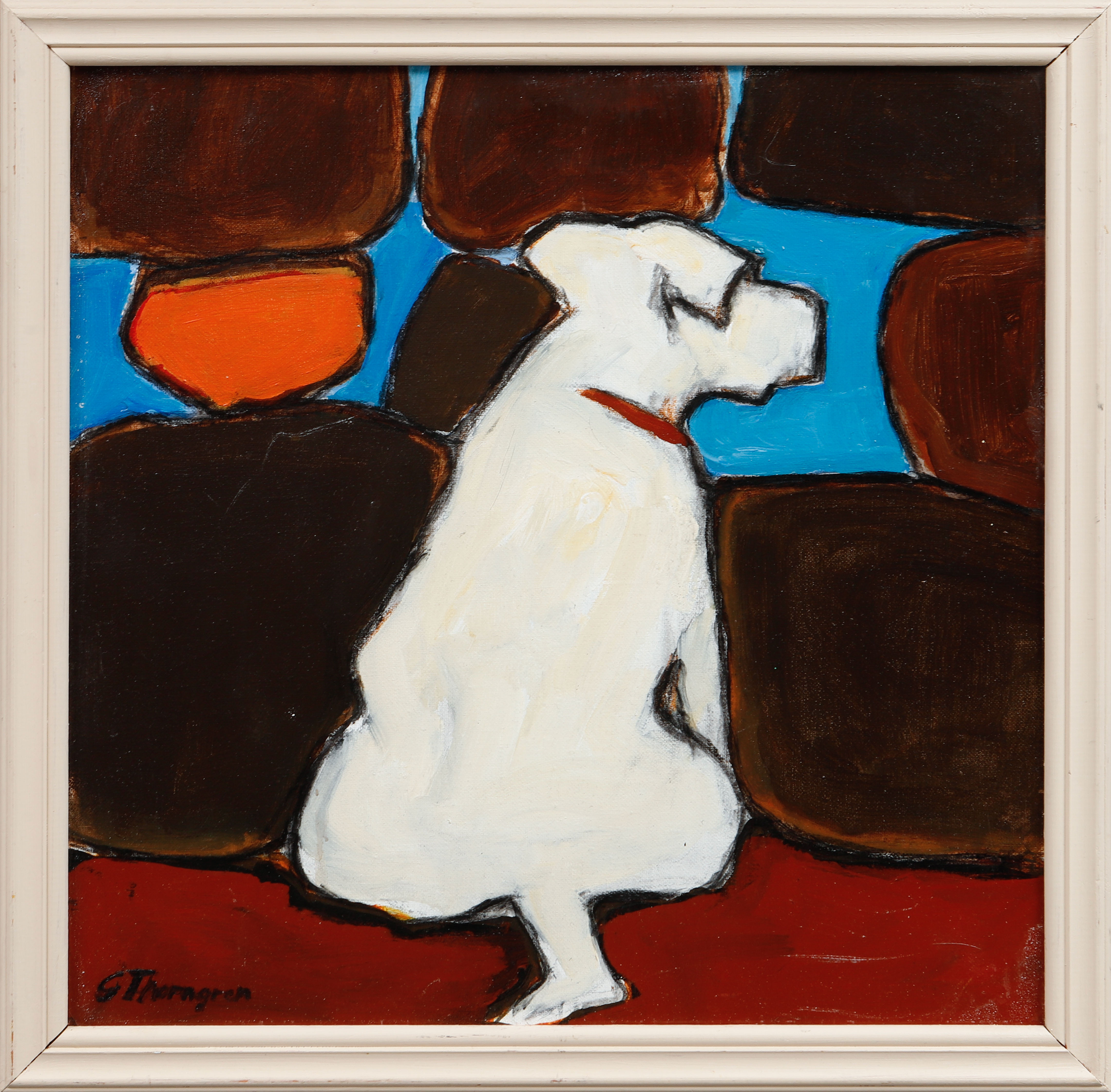 GERD THORNGREN. Hundporträtt, olja på duk, signerad G Thorngren.