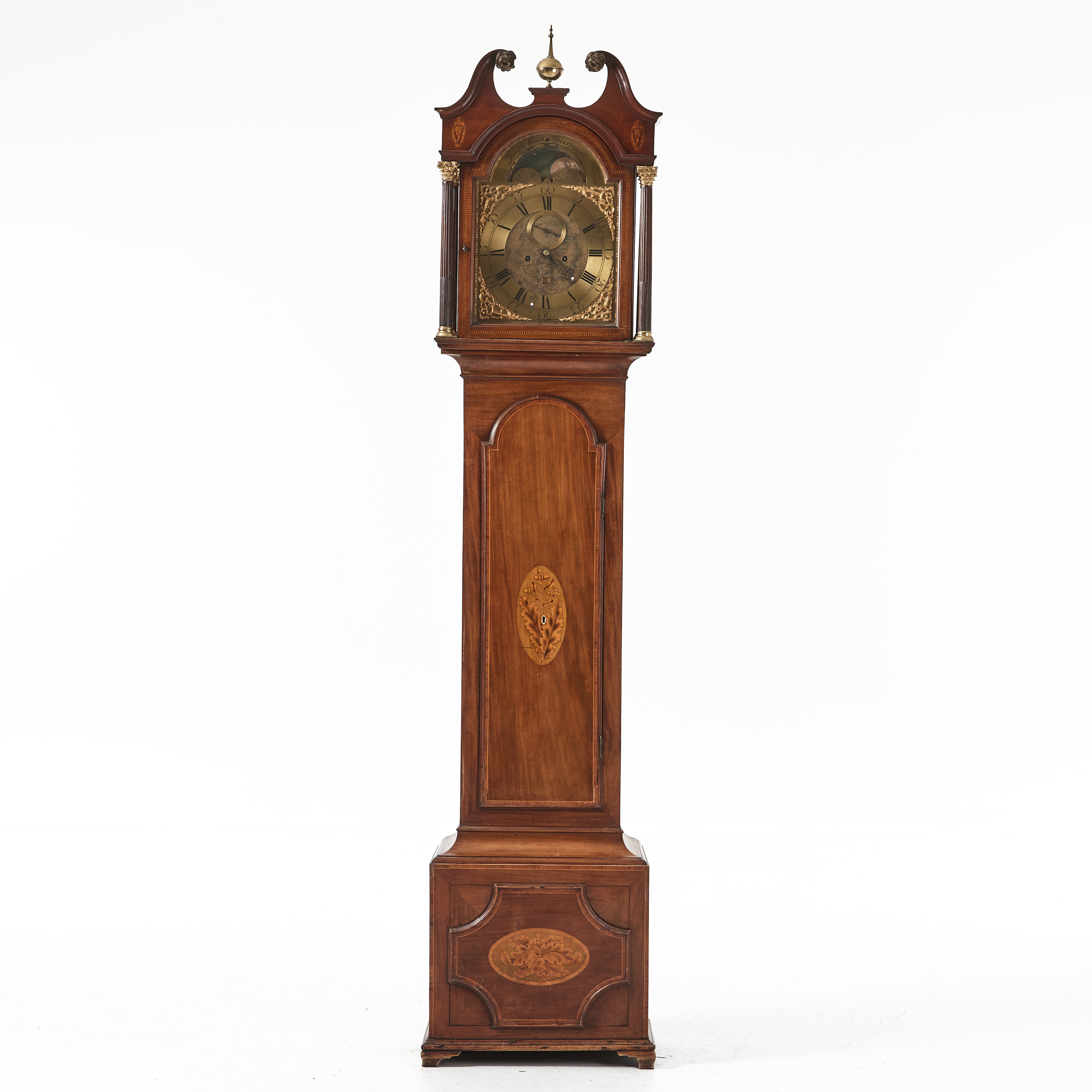 GOLVUR, urtavla i mässing märkt Joseph Wood, Scarborough, England, 1700-talets slut.