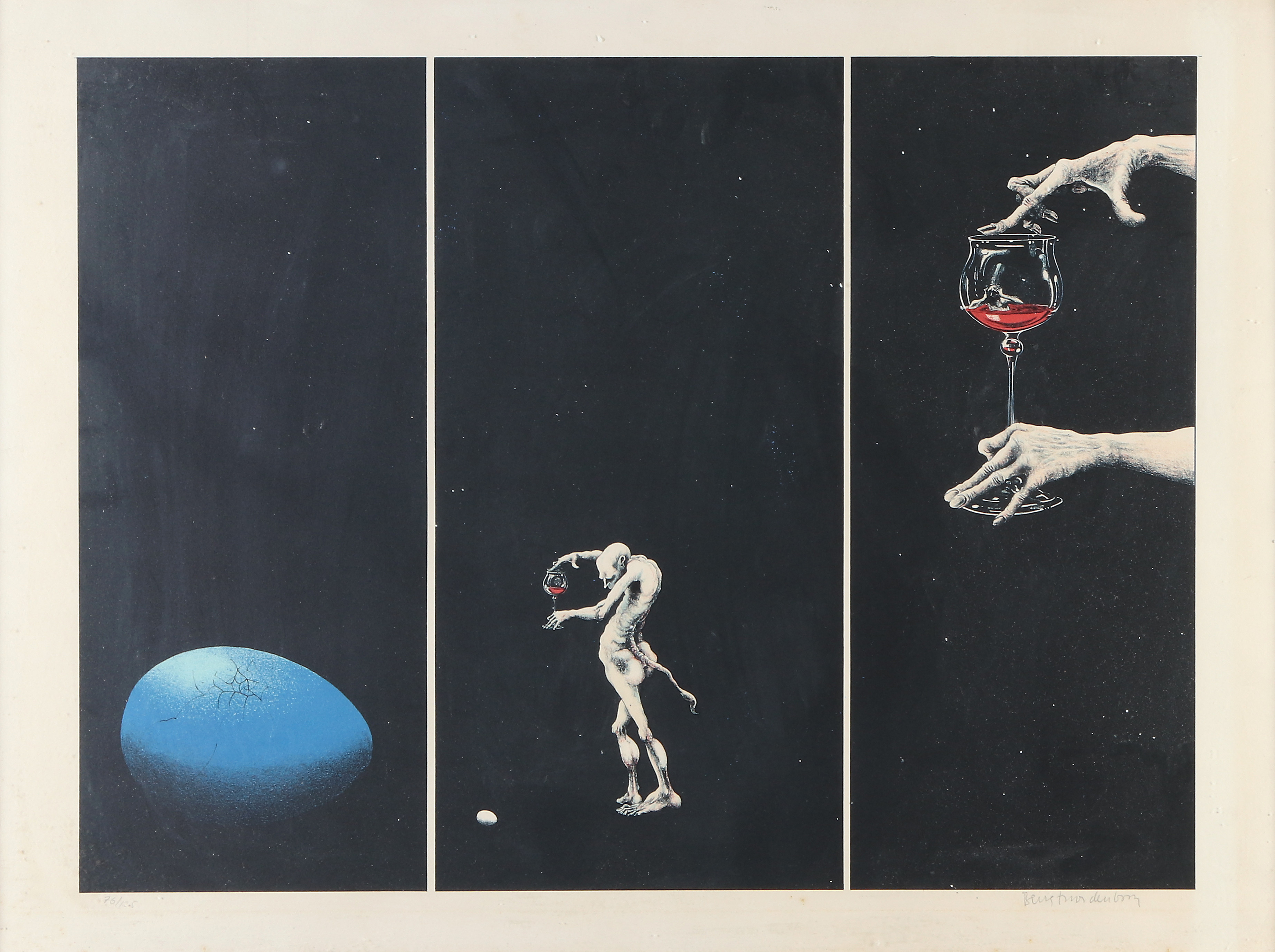 BENGT NORDENBORG. Litografi, 76/125. Ägget. Signerad.