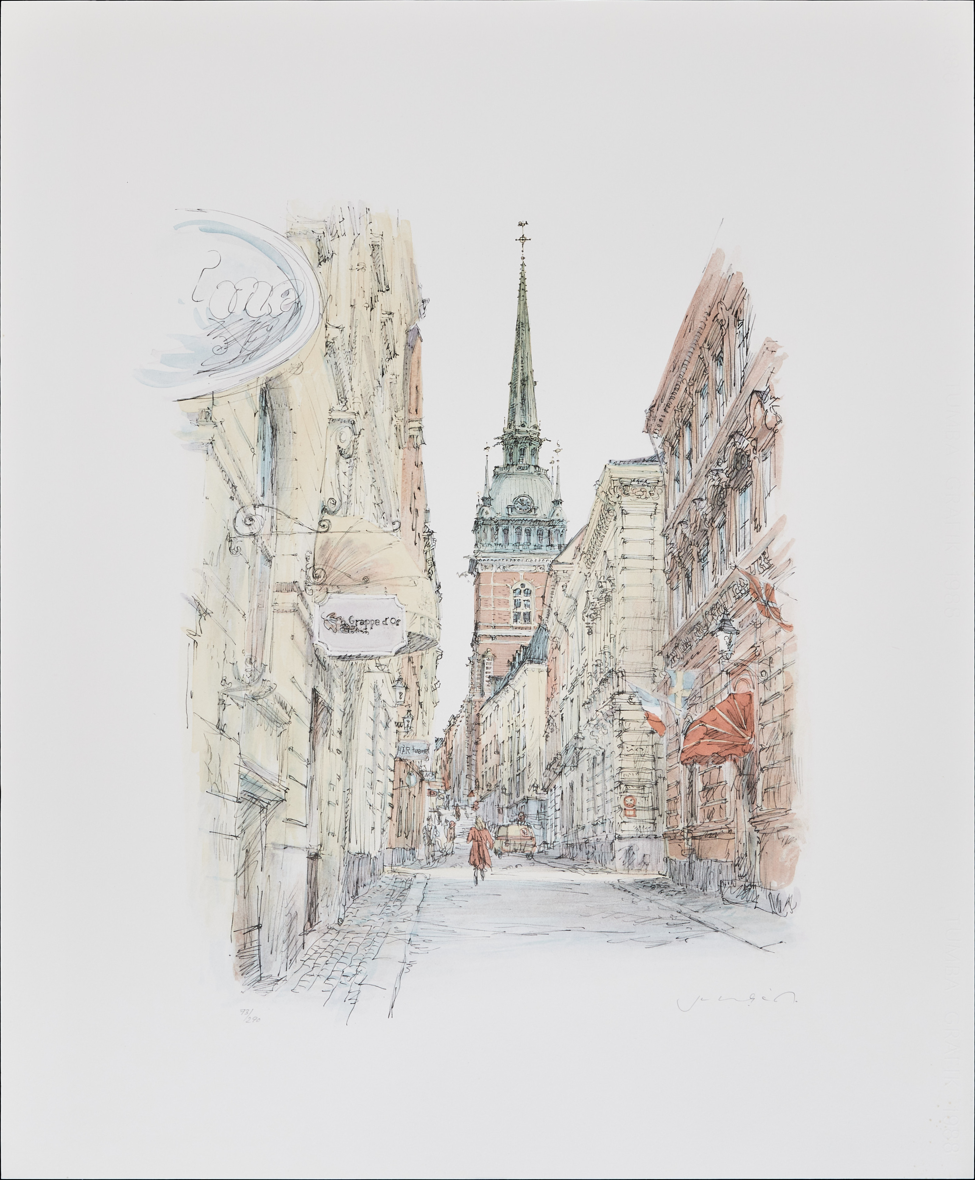 JAN LUNDQVIST (1936-2022). Stockholmsmotiv, 7 st, färglitografier.