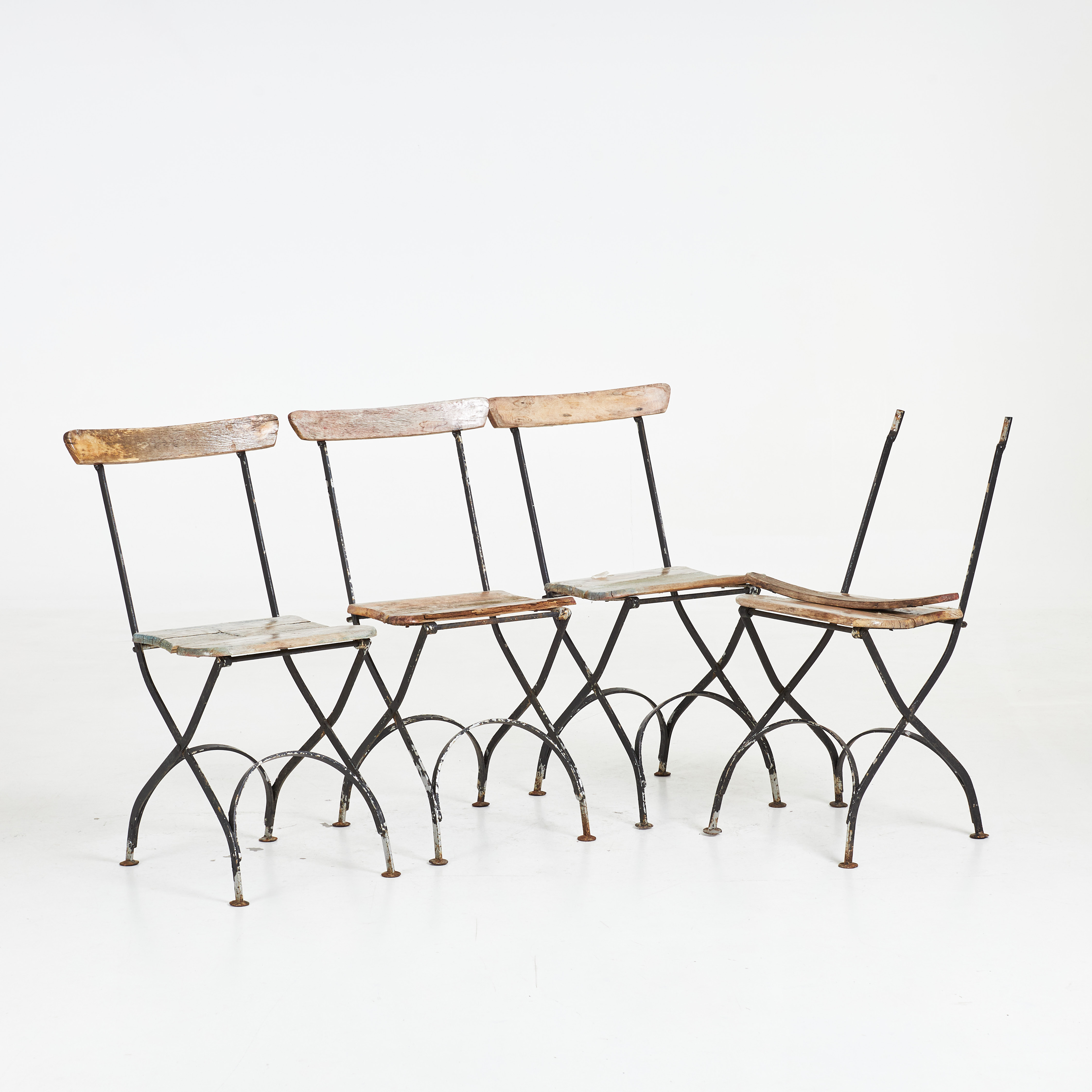 BRYGGERISTOLAR, 4 st, smide samt ek, omkring 1900-talets mitt.