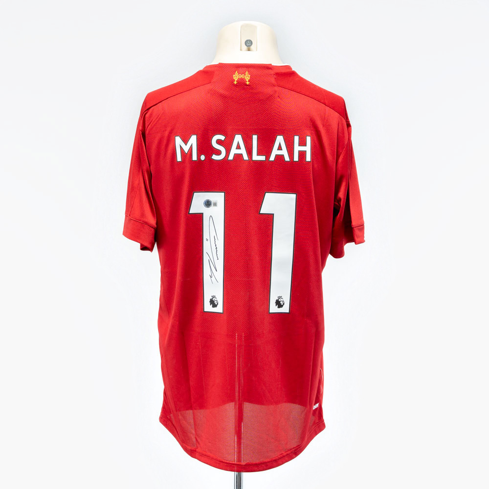 MOHAMED SALAH. Fotbollströja, Liverpool, Spelarnummer 11, Signerad.