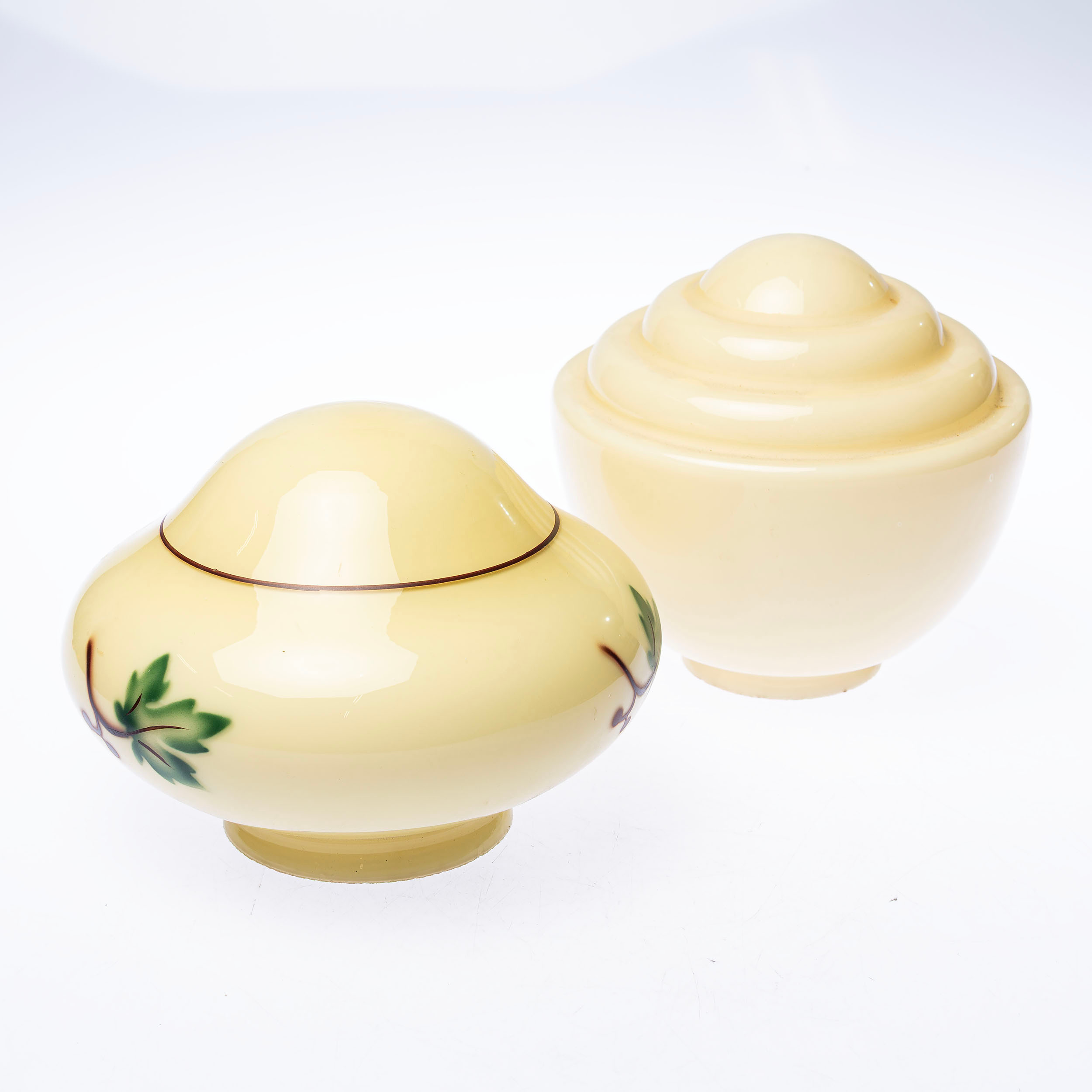 LAMPKUPOR, 2 st, glas, art deco, 1930 - tal.