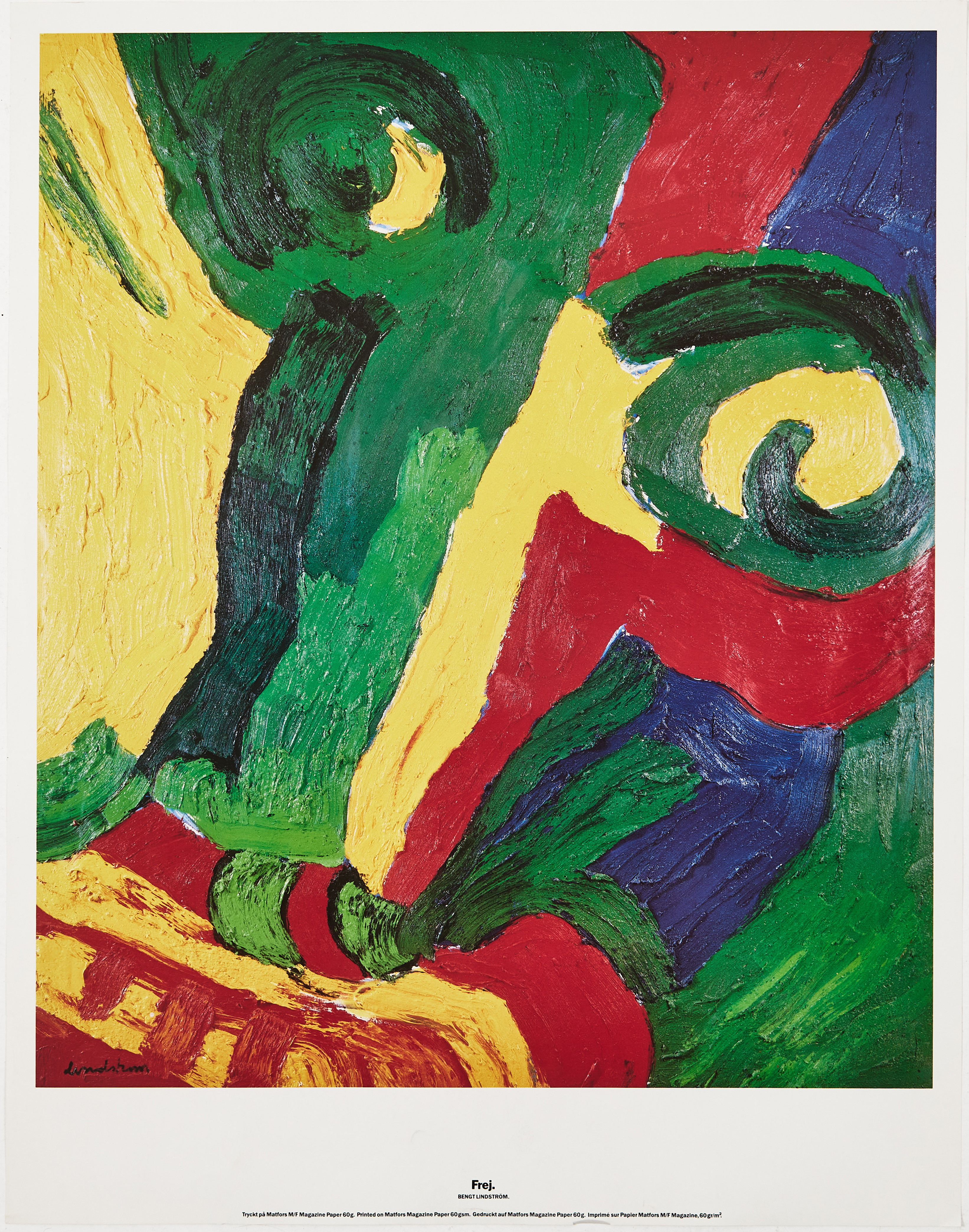 BENGT LINDSTRÖM. Affischer, 2 st., varav ena Galerie Christel, 1977.