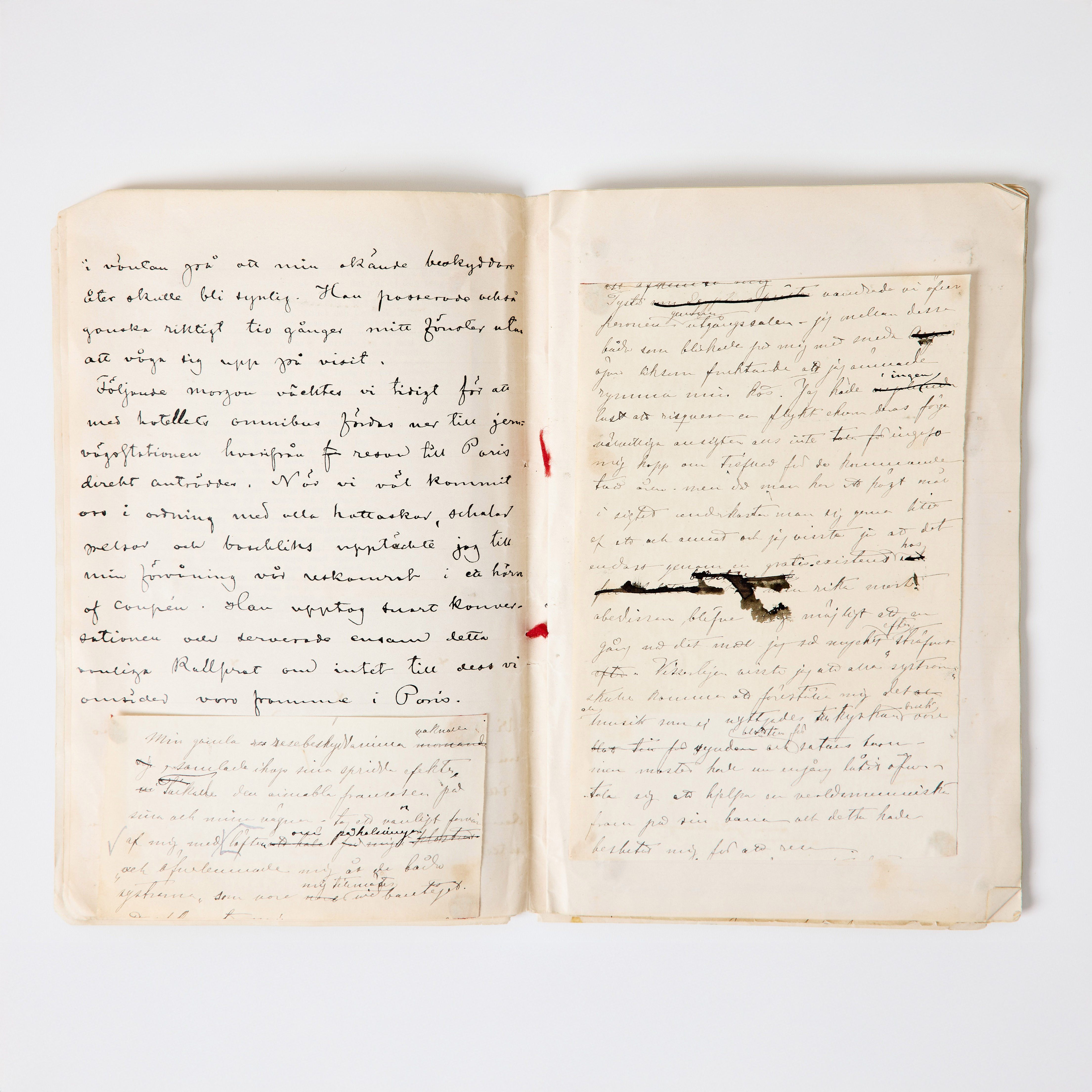 SIRI VON ESSEN - STRINDBERG, I KLOSTER, MANUSKRIPT SAMT TRYCKT TEXT, med egenhändiga rättelser och tillägg av August Strindberg.