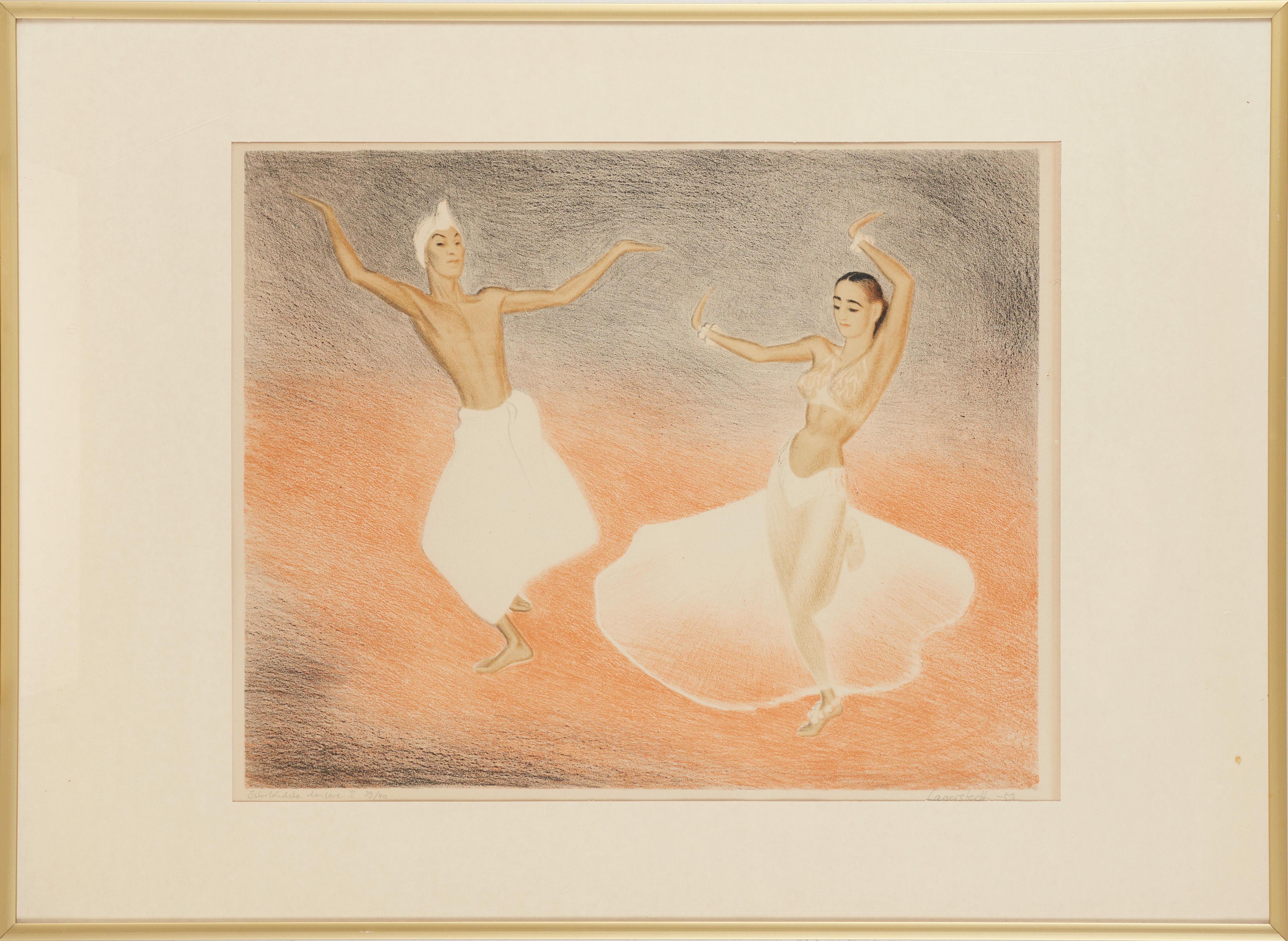 GEORG LAGERSTEDT (1892-1982). "Österländska dansare II", signerad och daterad -53, numrerad 39/40.