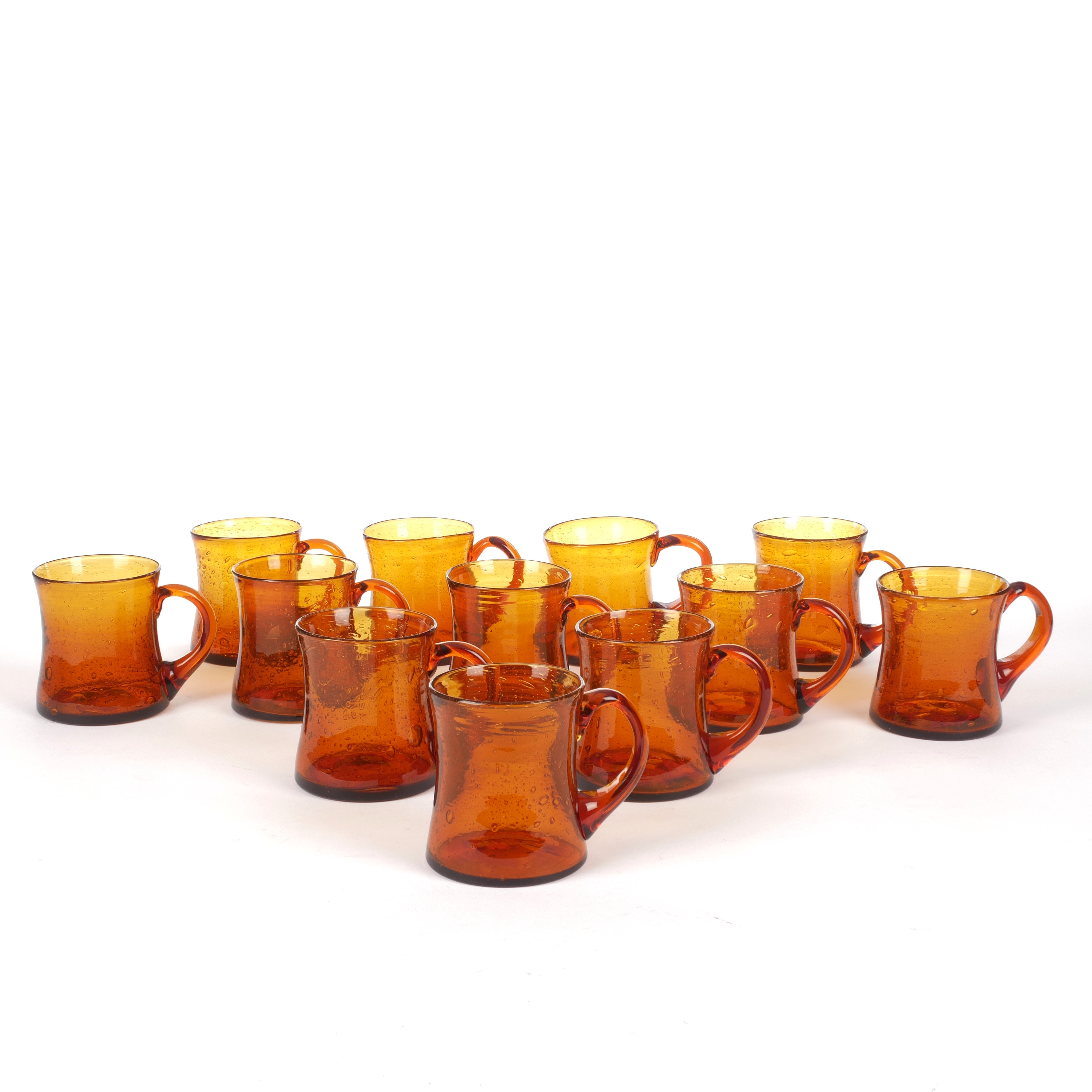 ERIK HÖGLUND. Sejdlar, 12 st, bubbelglas, Boda, signerade.