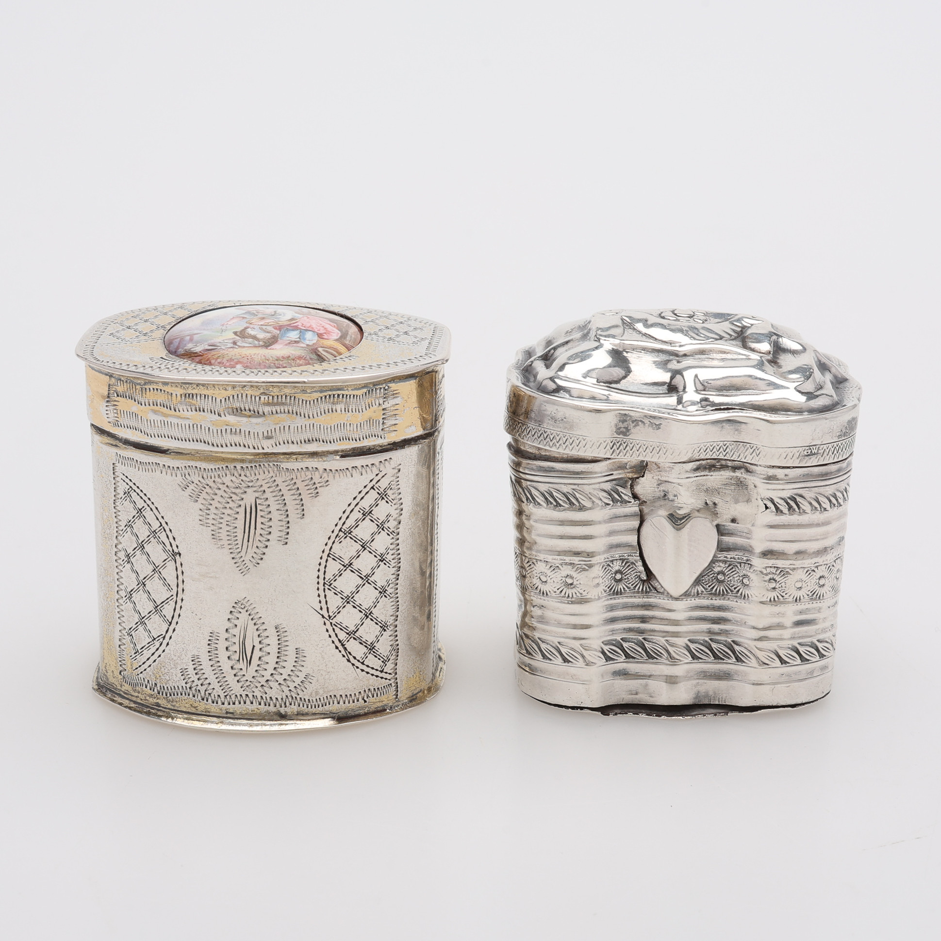 DOSOR, 2 ST, SILVER, NEDERLÄNDERNA, 1913 och 1852, totalt 52,1 g.