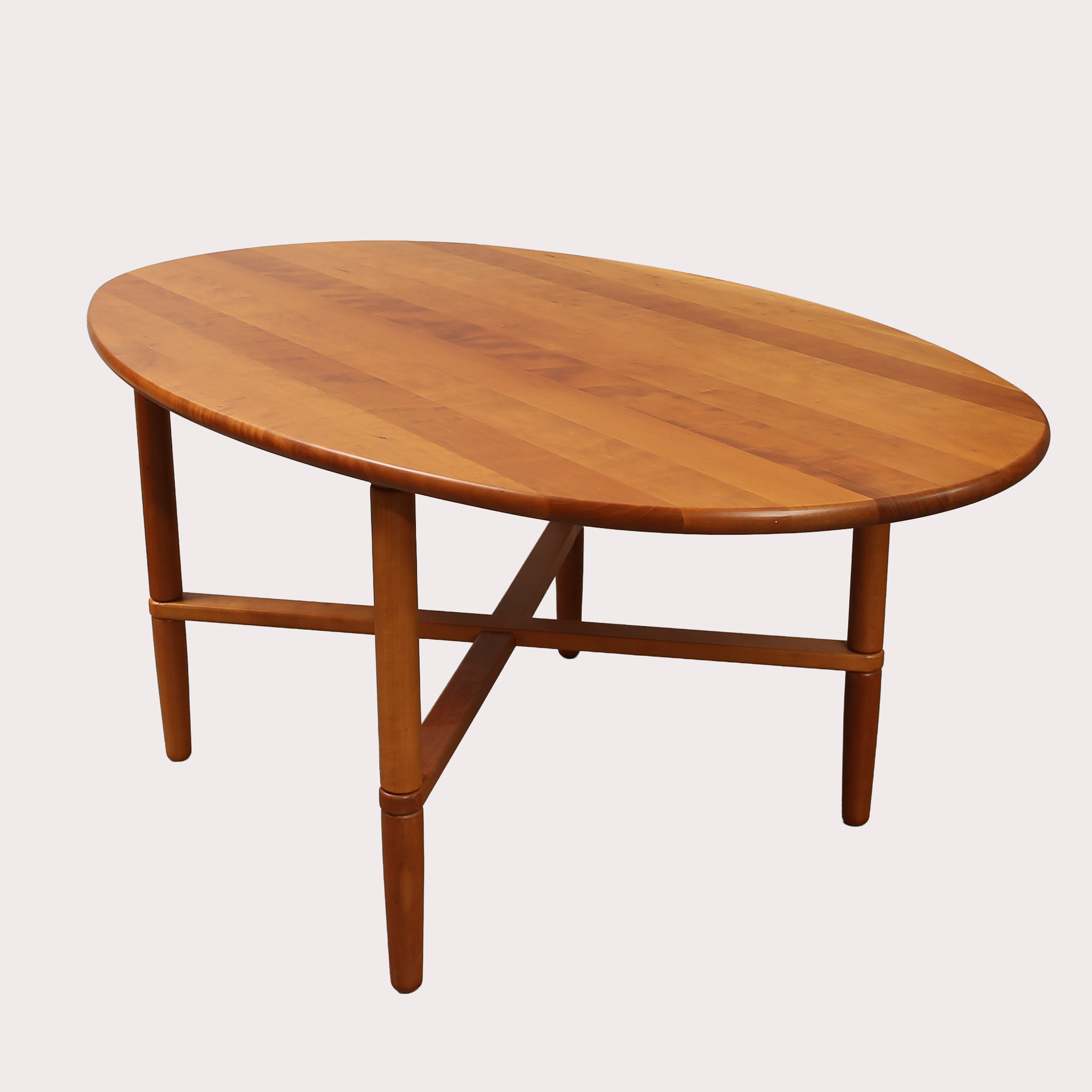 SOFFBORD. Haslev, Danmark, betsad björk, brickmärkt samt etikettmärkt Opus 6, 32/95. KP.