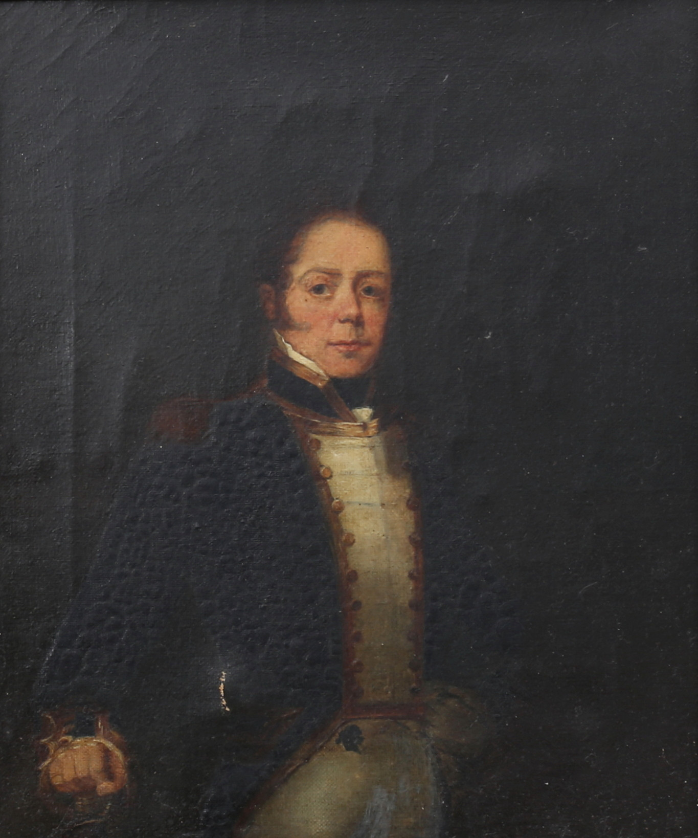 OIDENTIFIERAD KONSTNÄR. Porträtt, Sir Robert Cavendish Spencer. Olja på duk, otydligt signerad à tergo, England, ca 1815-1820.