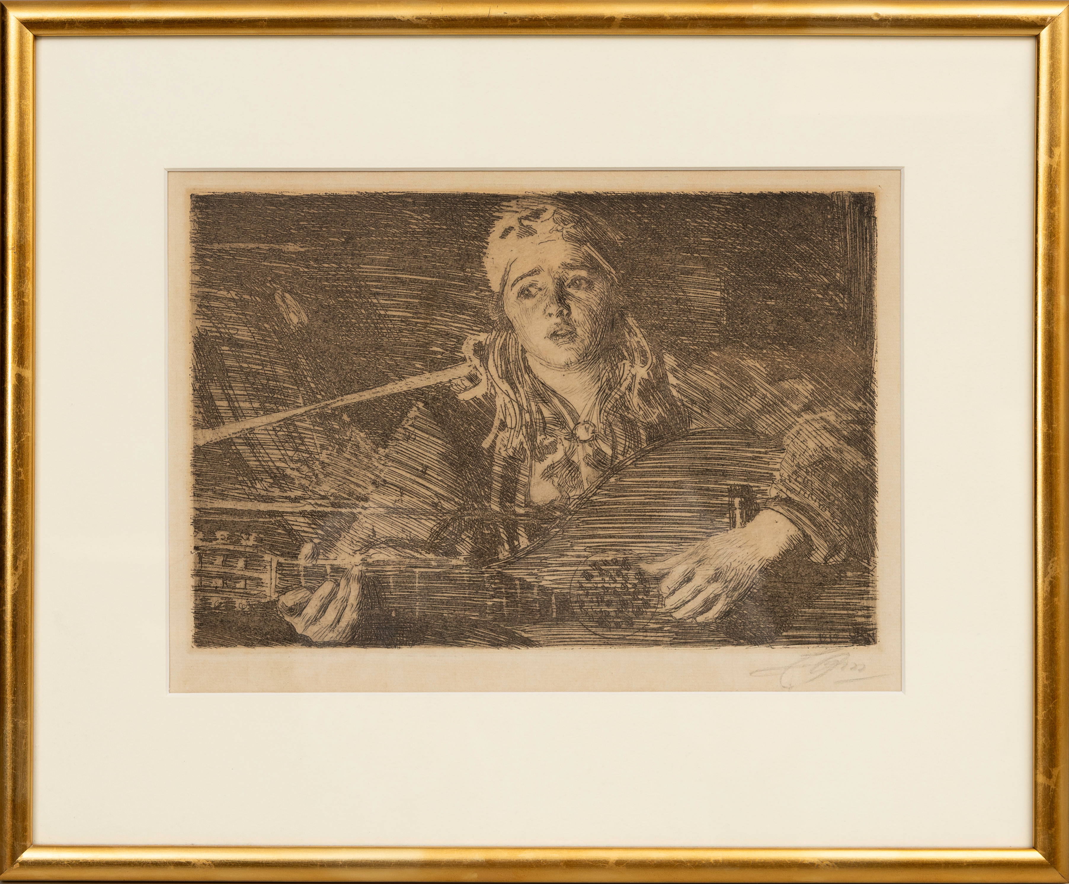 ANDERS ZORN. "Ols Maria", etsning, daterad 1919 i trycket, signerad med blyerts.