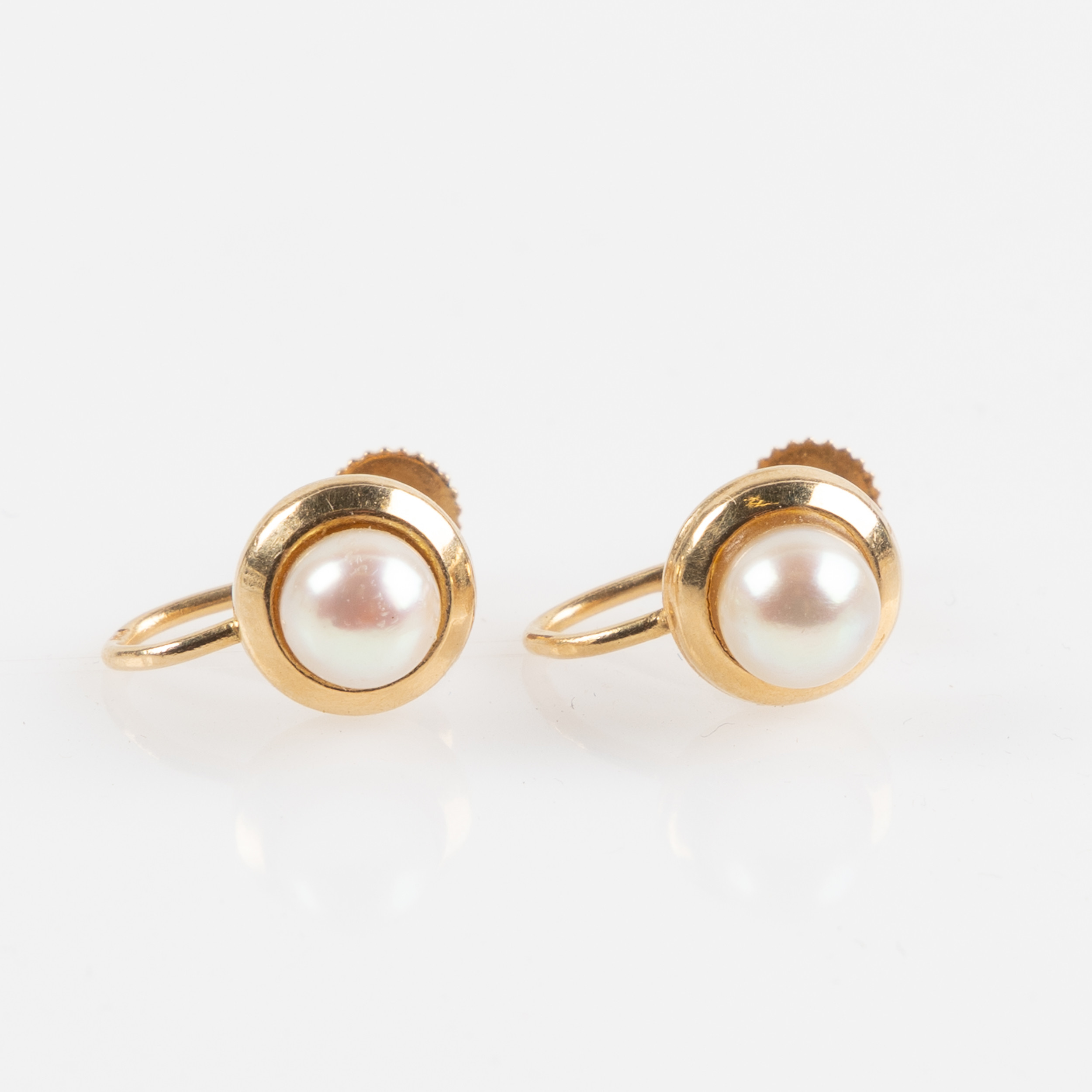 ÖRHÄNGEN, 18K guld, odlade pärlor.