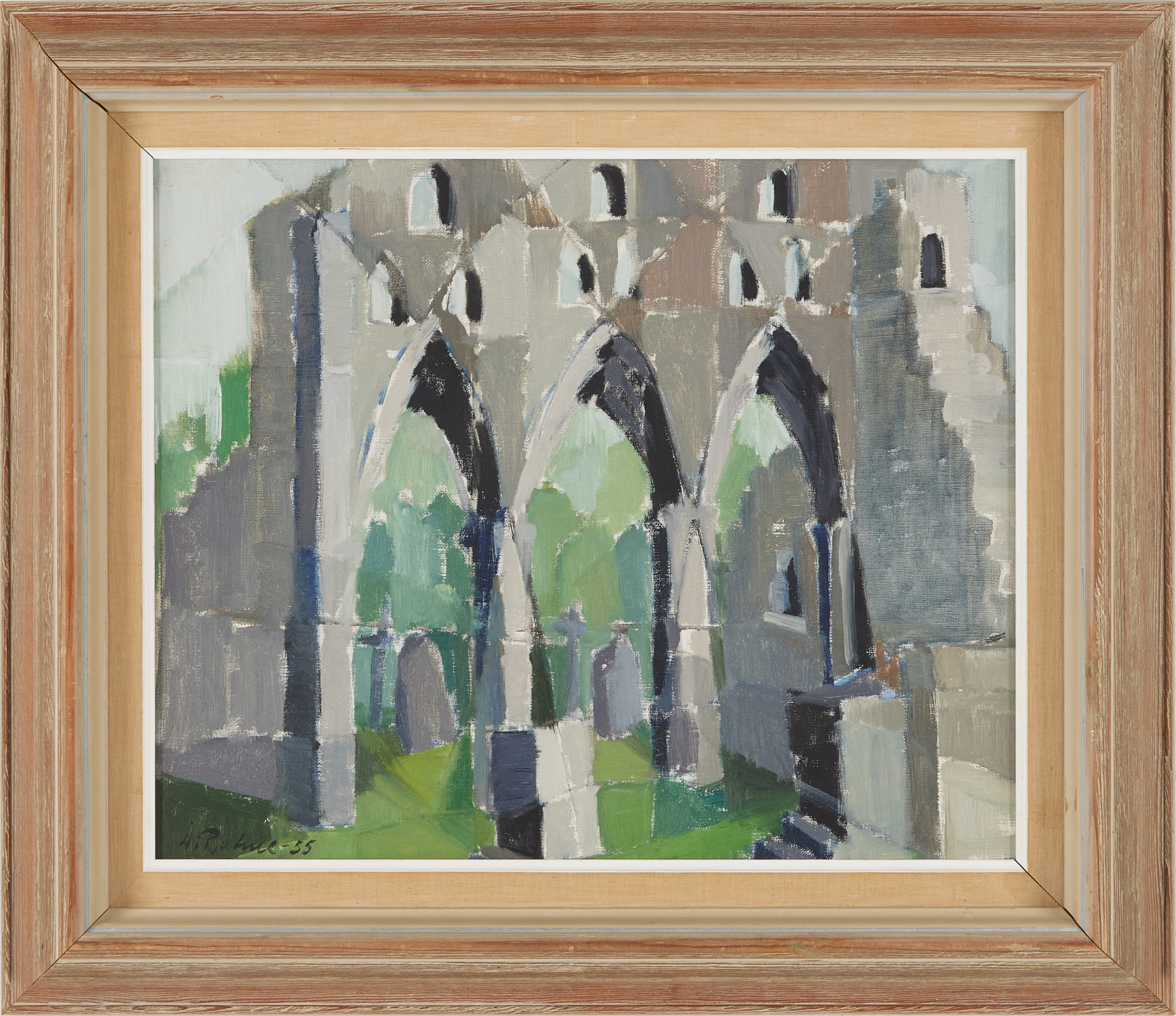 DOROTHY RUHNE-SEMPINSKI. (USA/Sverige, 1908-1973), Dundrennan Abbey, Skottland, signerad och daterad 55, olja på duk.