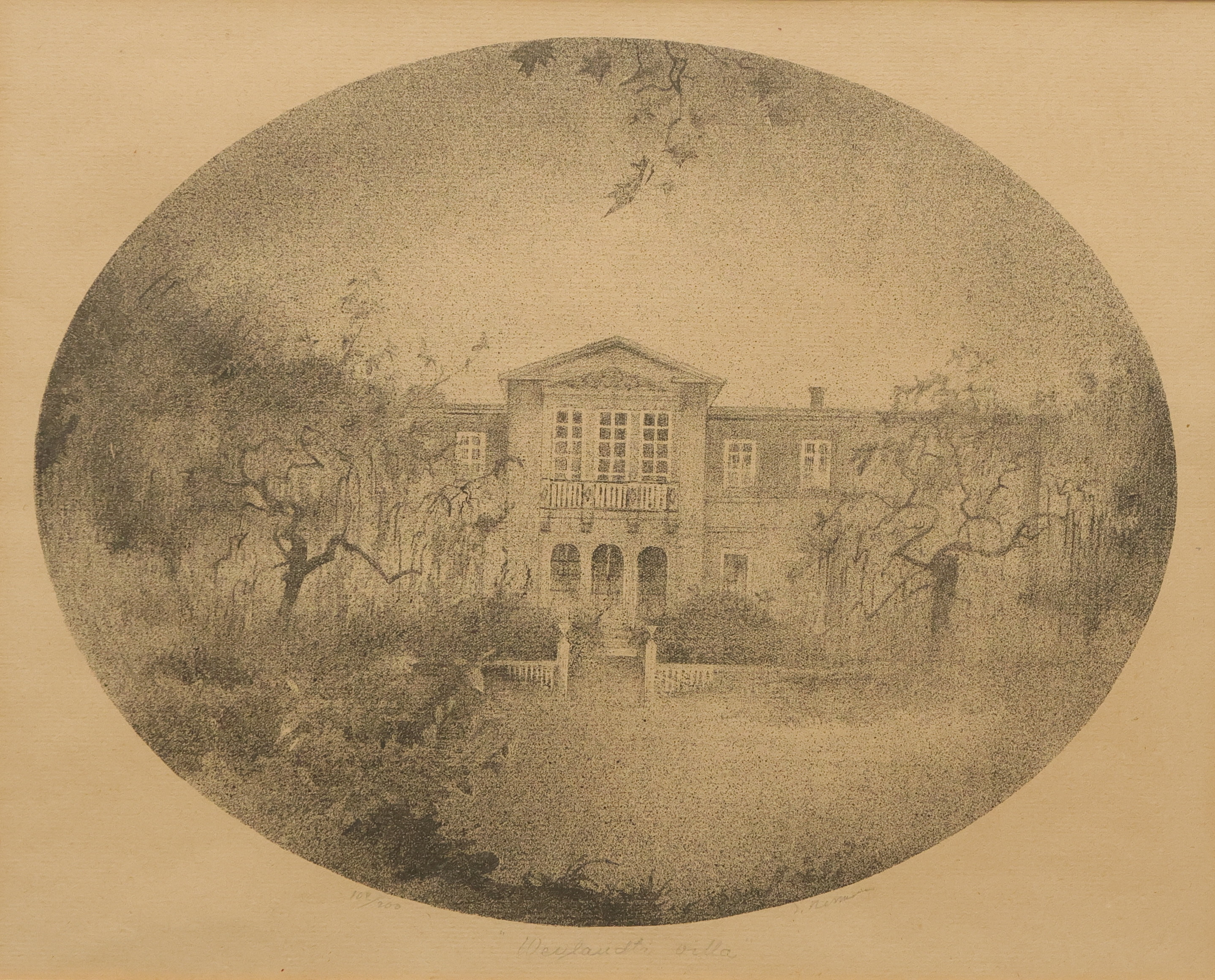EINAR NERMAN. "Weylandts villa", litografi, signerad och numrerad 108/200.
