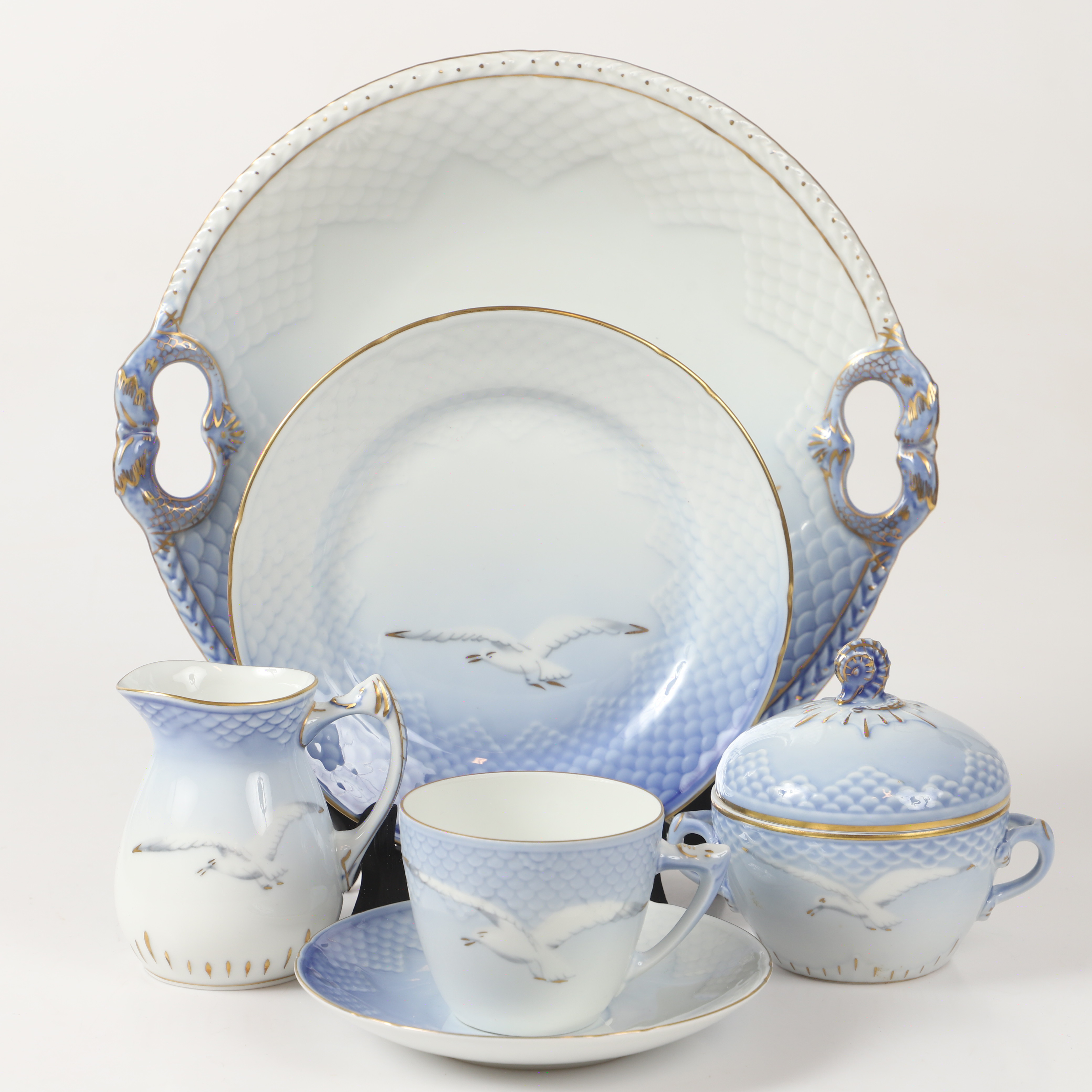 KAFFESERVIS, 25 delar, "Måsen", porslin, Bing & Gröndahl, Danmark.