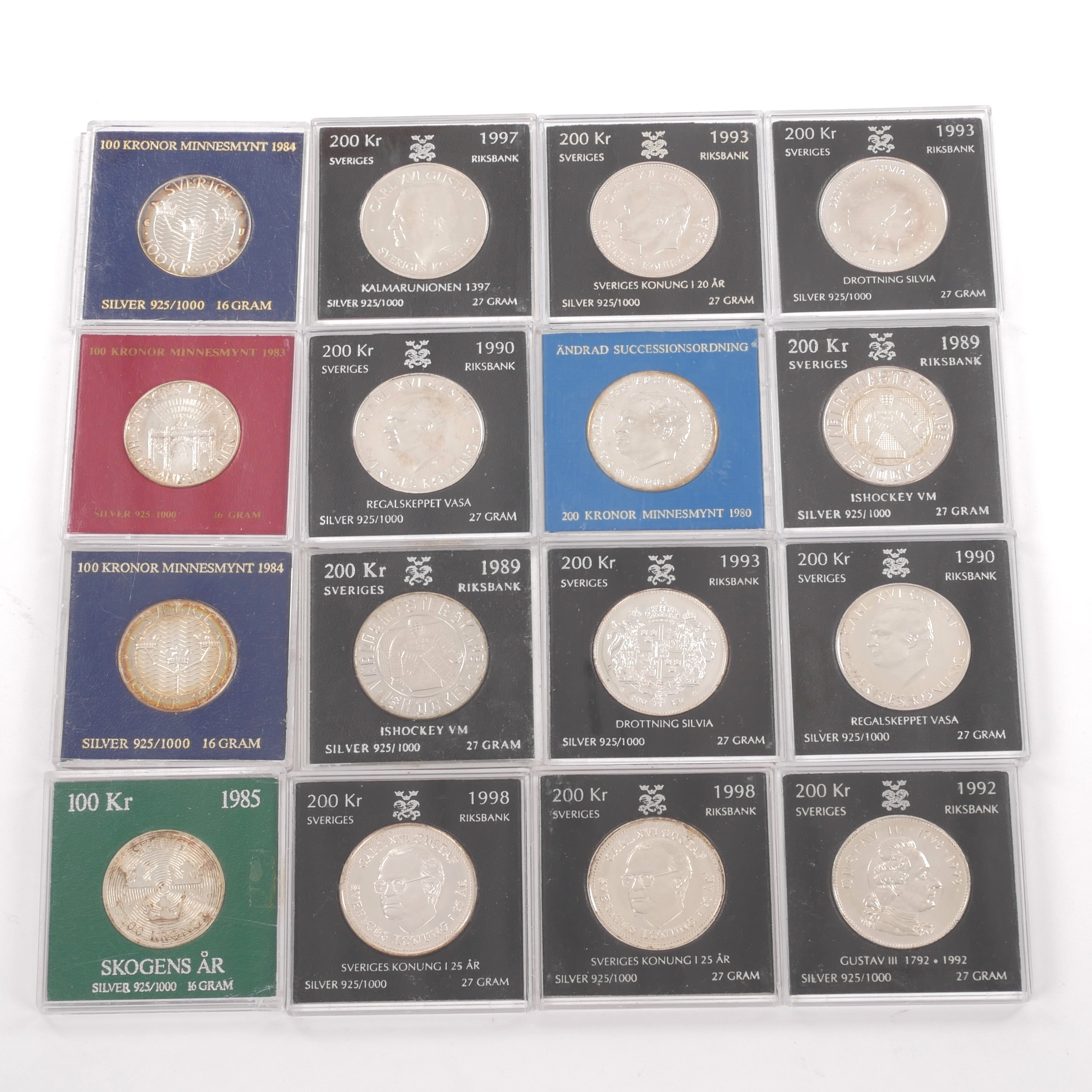 MINNESMYNT, 16 st, silver, Sverige.