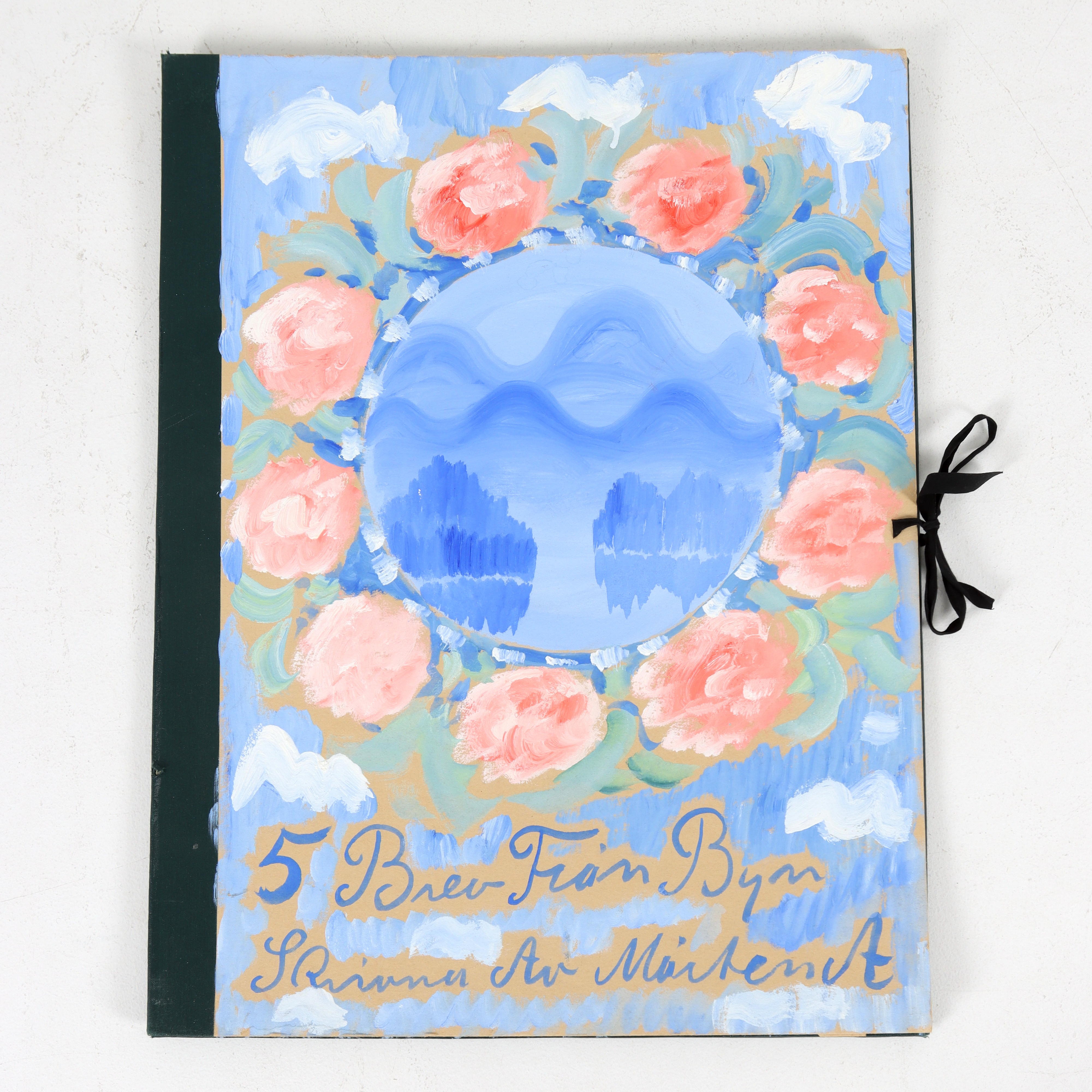 MÅRTEN ANDERSSON. Landskap med blomster, gouache på kartong, signerad.