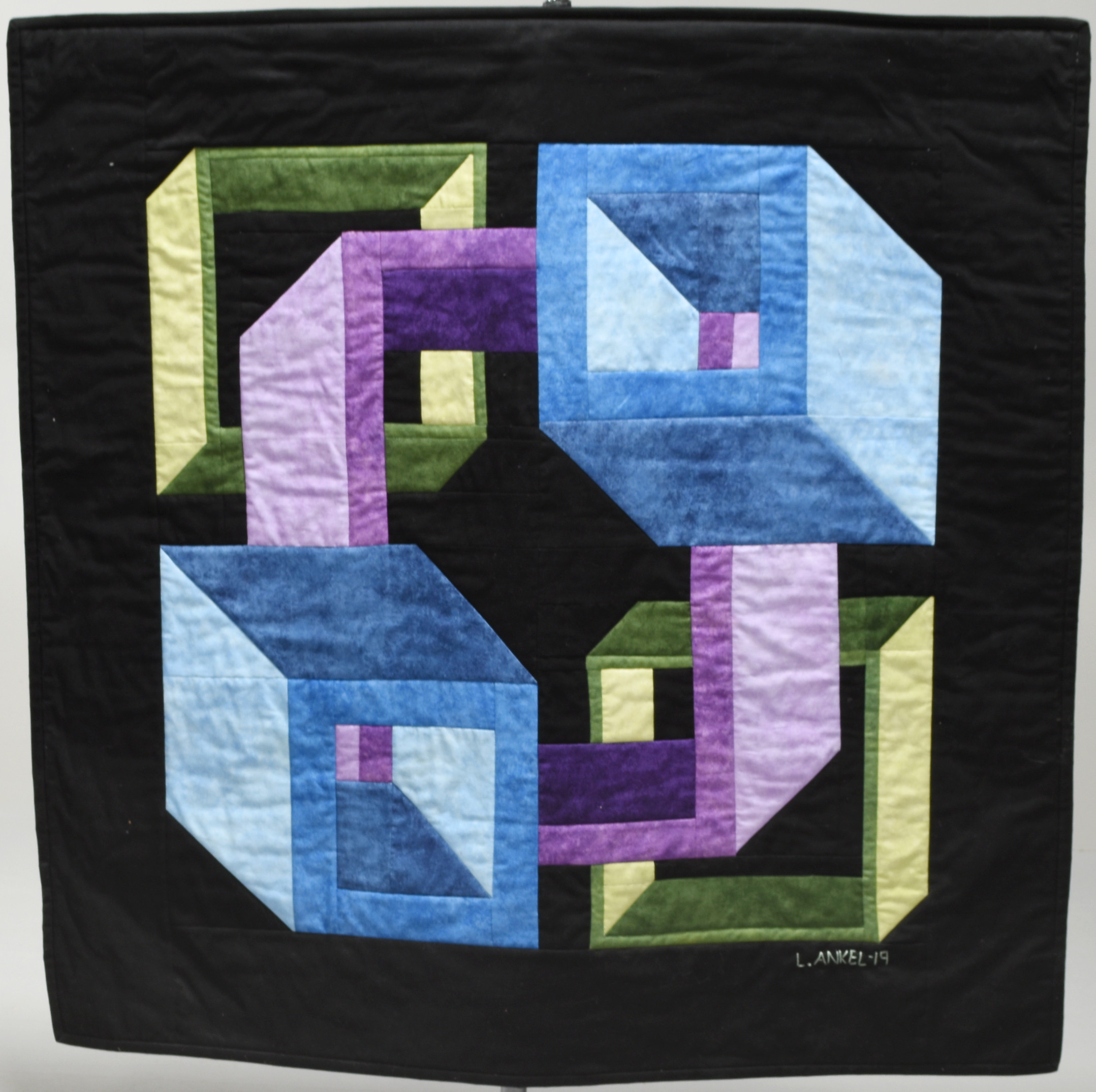 LENA ANKEL. Väggbonad, Patchwork, Signerad, 2000-tal.