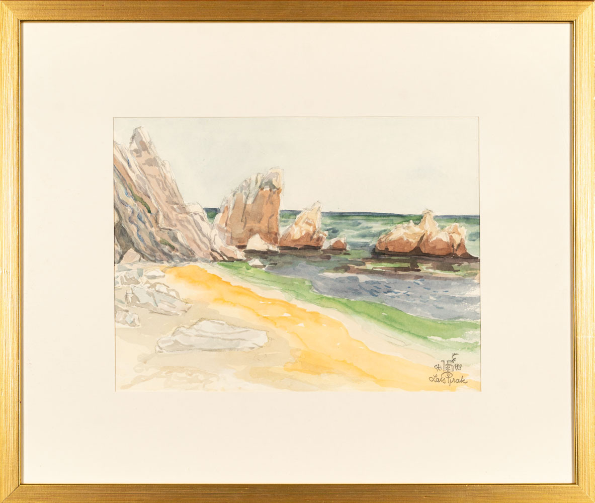 LARS PIRAK. Blandteknik på papper, signerad.