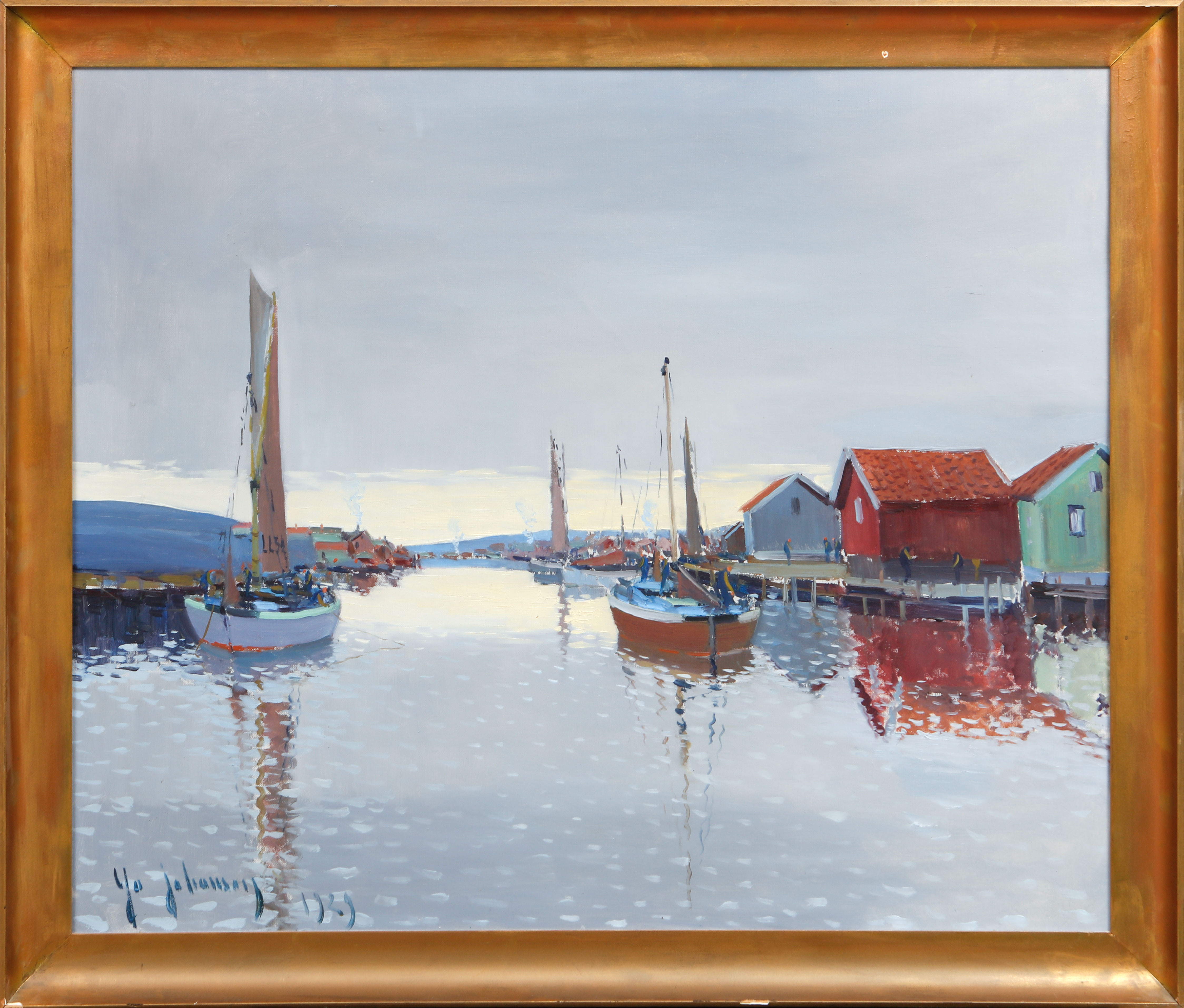 YO JOHANSSON. Västkustmotiv, olja på duk, signerad.