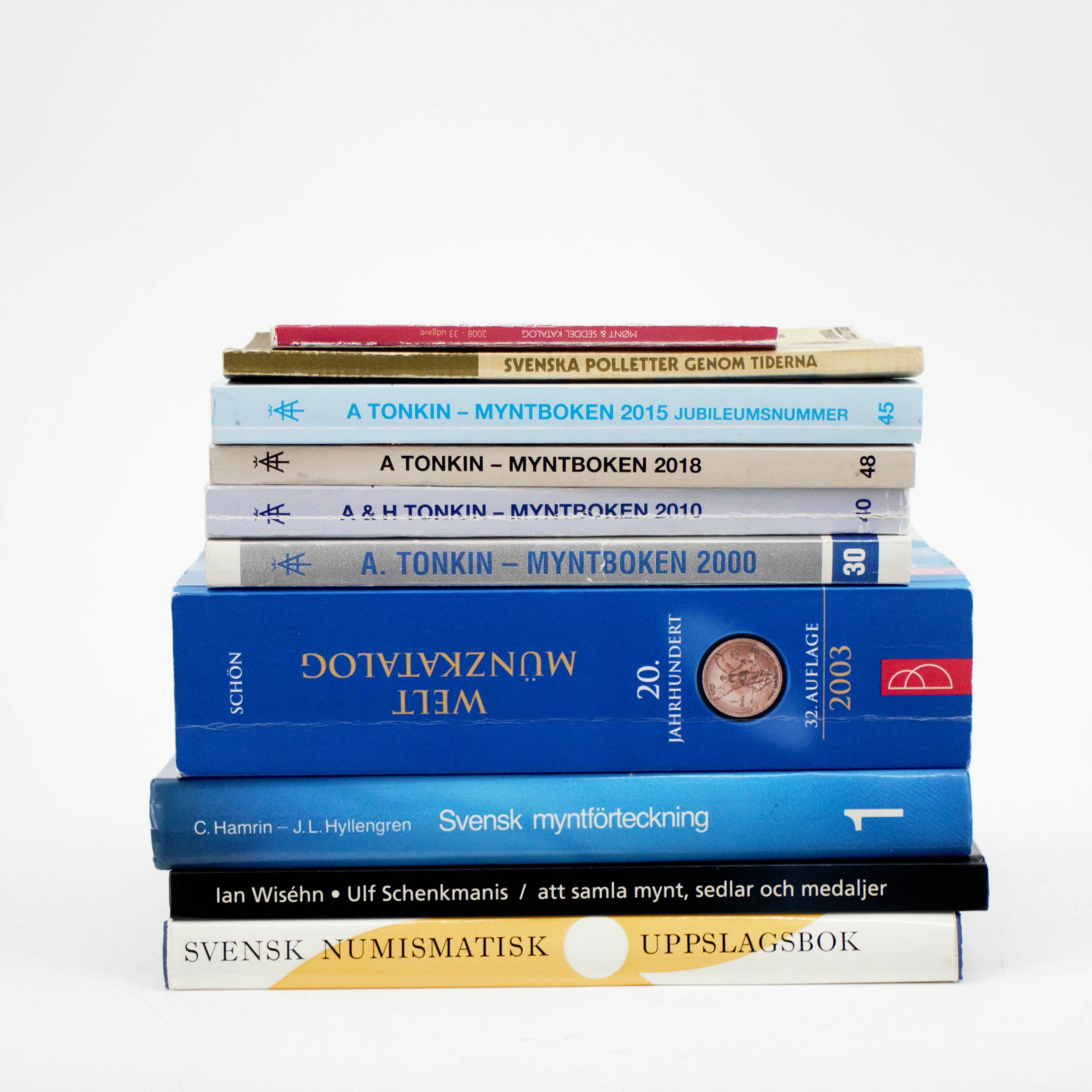 BÖCKER 10 st, olika författare och förlag, om mynt.