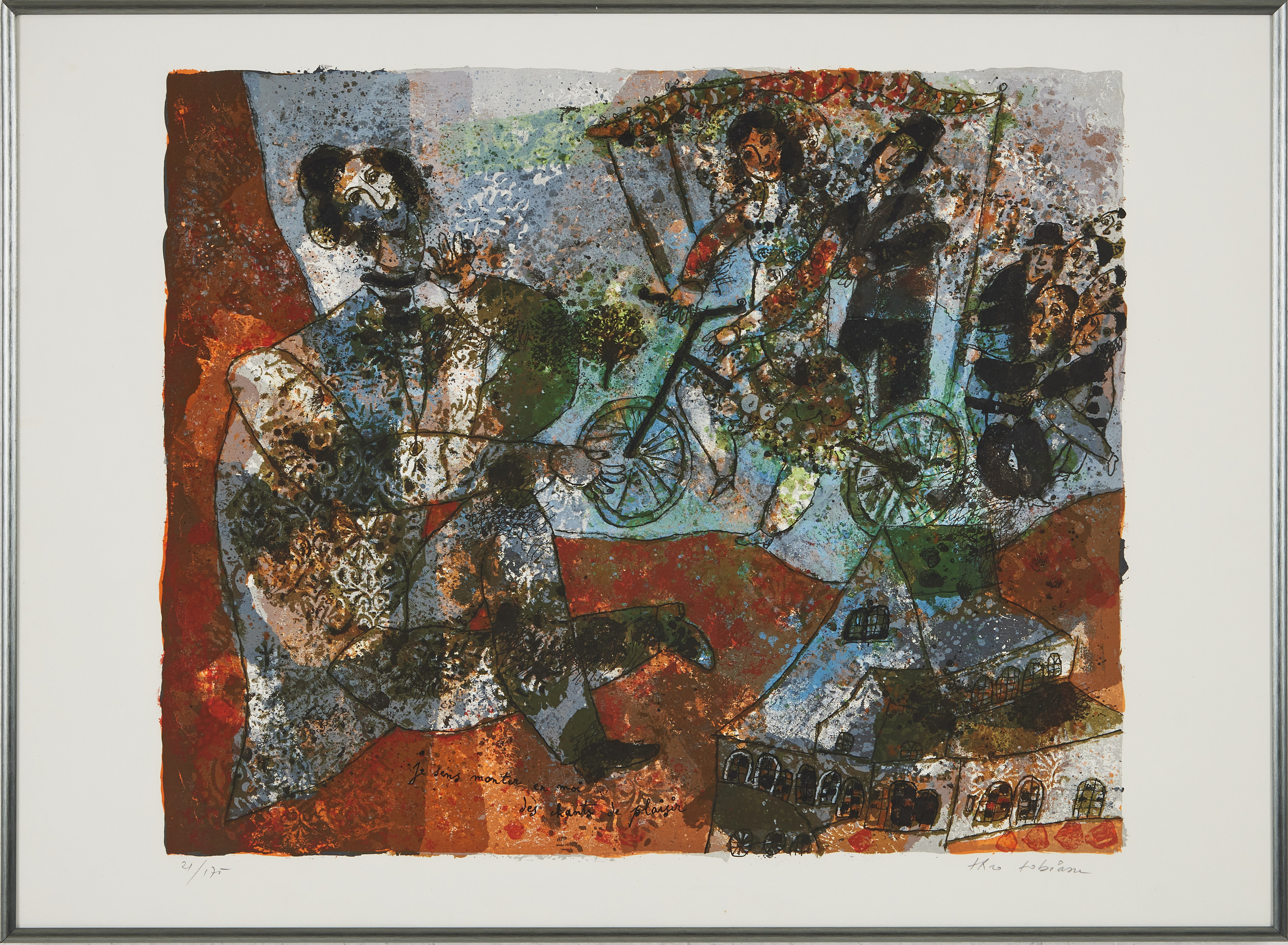 THEO TOBIASSE (Israel / Frankrike, 1927-2012), färglitografi, signerad och numrerad 21/175.