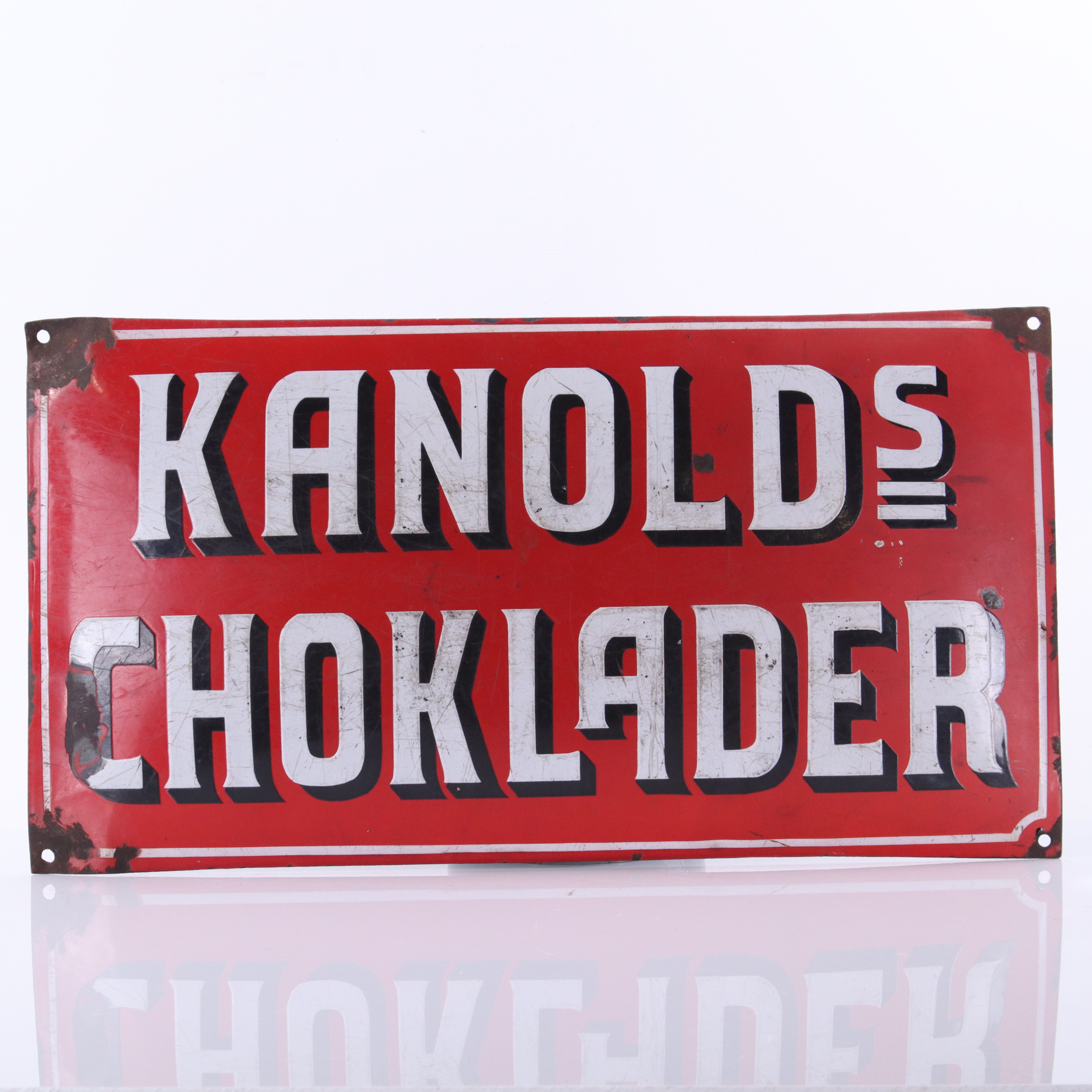 KANOLDS CHOKLADER, emaljskylt, 1910/20-tal.
