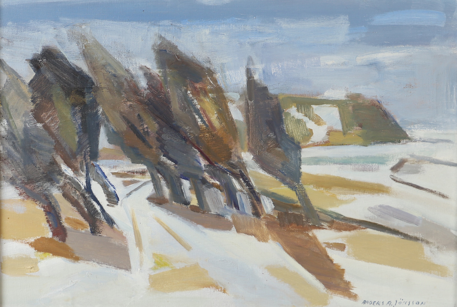 ANDERS A. JÖNSSON. Kustväg, olja på duk, signerad.