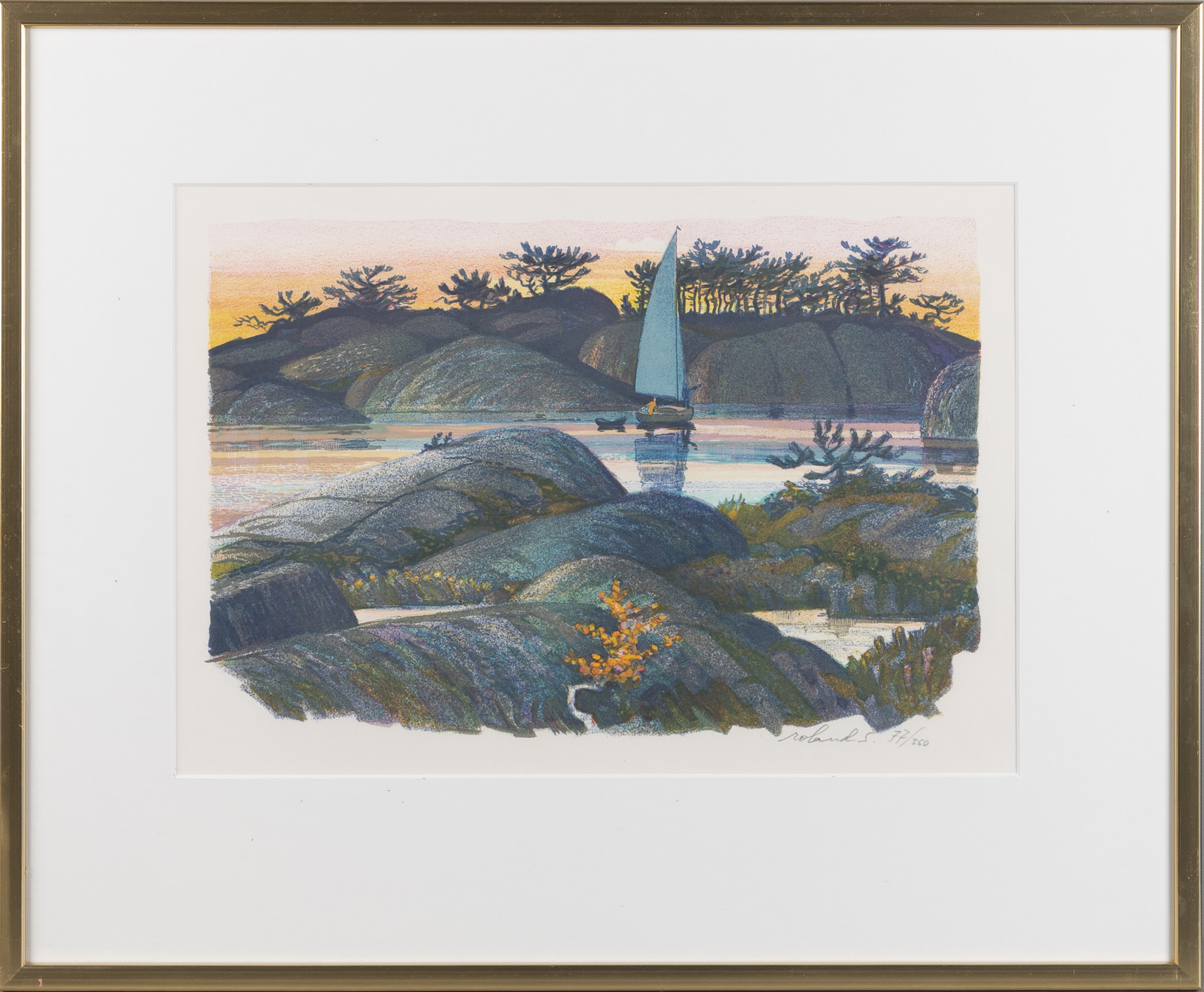 ROLAND SVENSSON. Färglitografi, signerad.