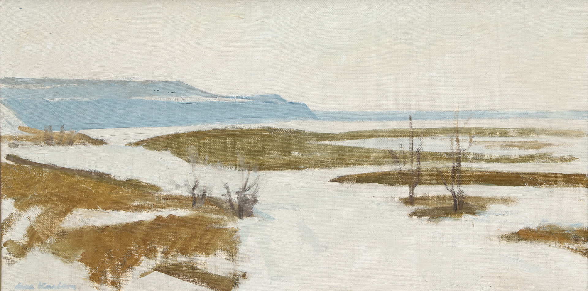 ARVID KARLSSON. Olja på duk, vintermotiv, signerad.