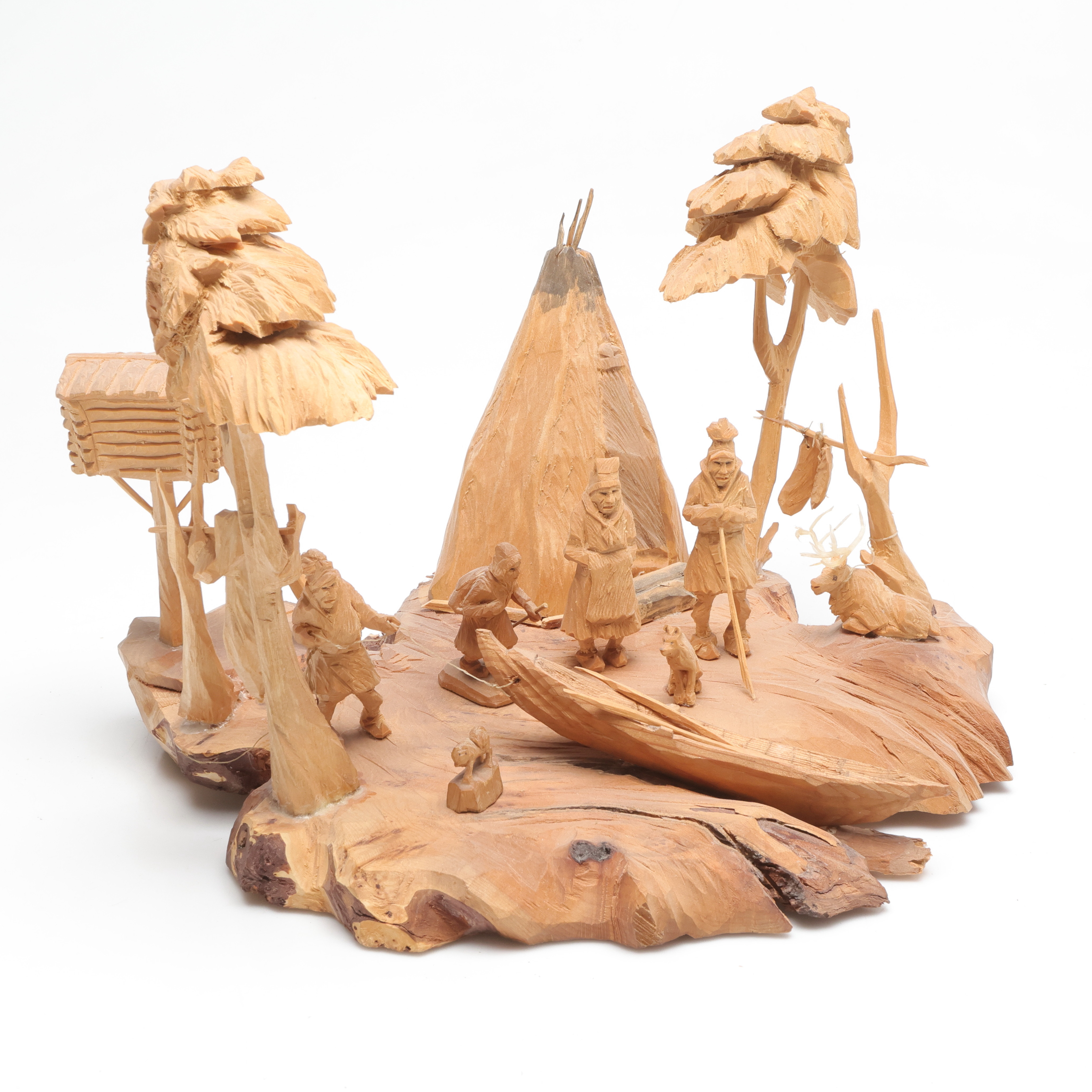 MARTIN STENSTRÖM. Sameläger, Trä & Renhorn, 1900-tal.