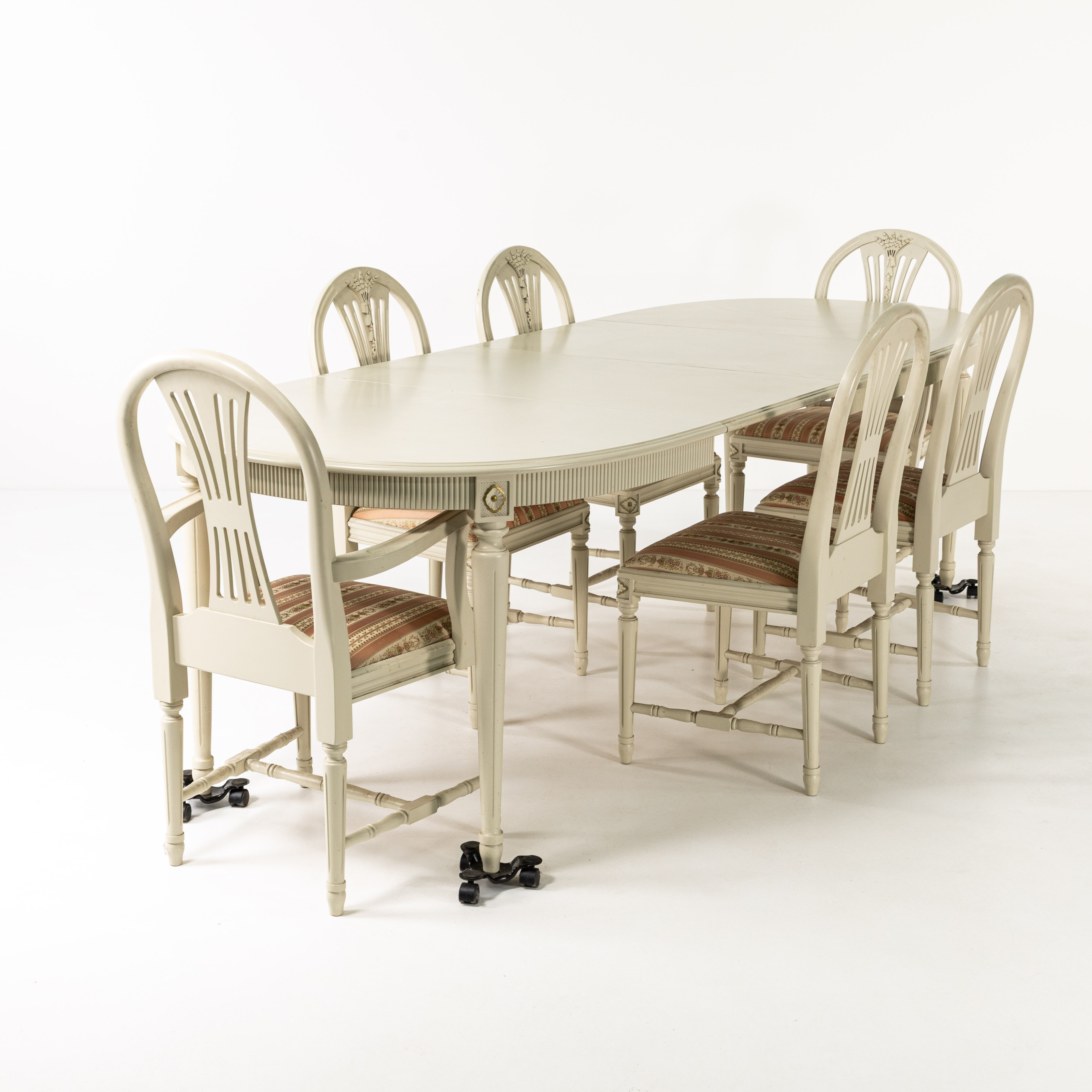 MATGRUPP. 7 delar, gustaviansk stil, "Axet".