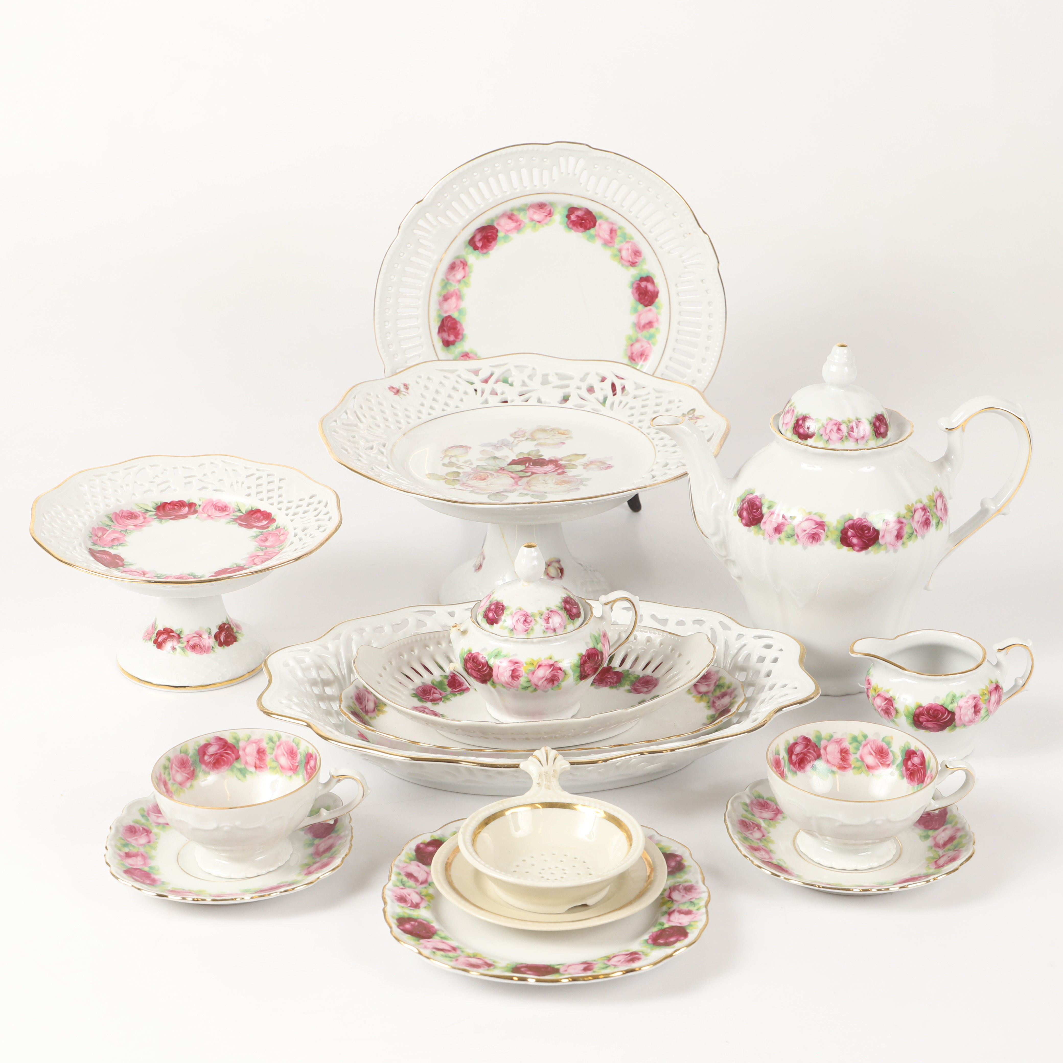 KAFFESERVIS, 73 delar, porslin, mestadels Schwarzenhammer, Bavaria, Tyskland.