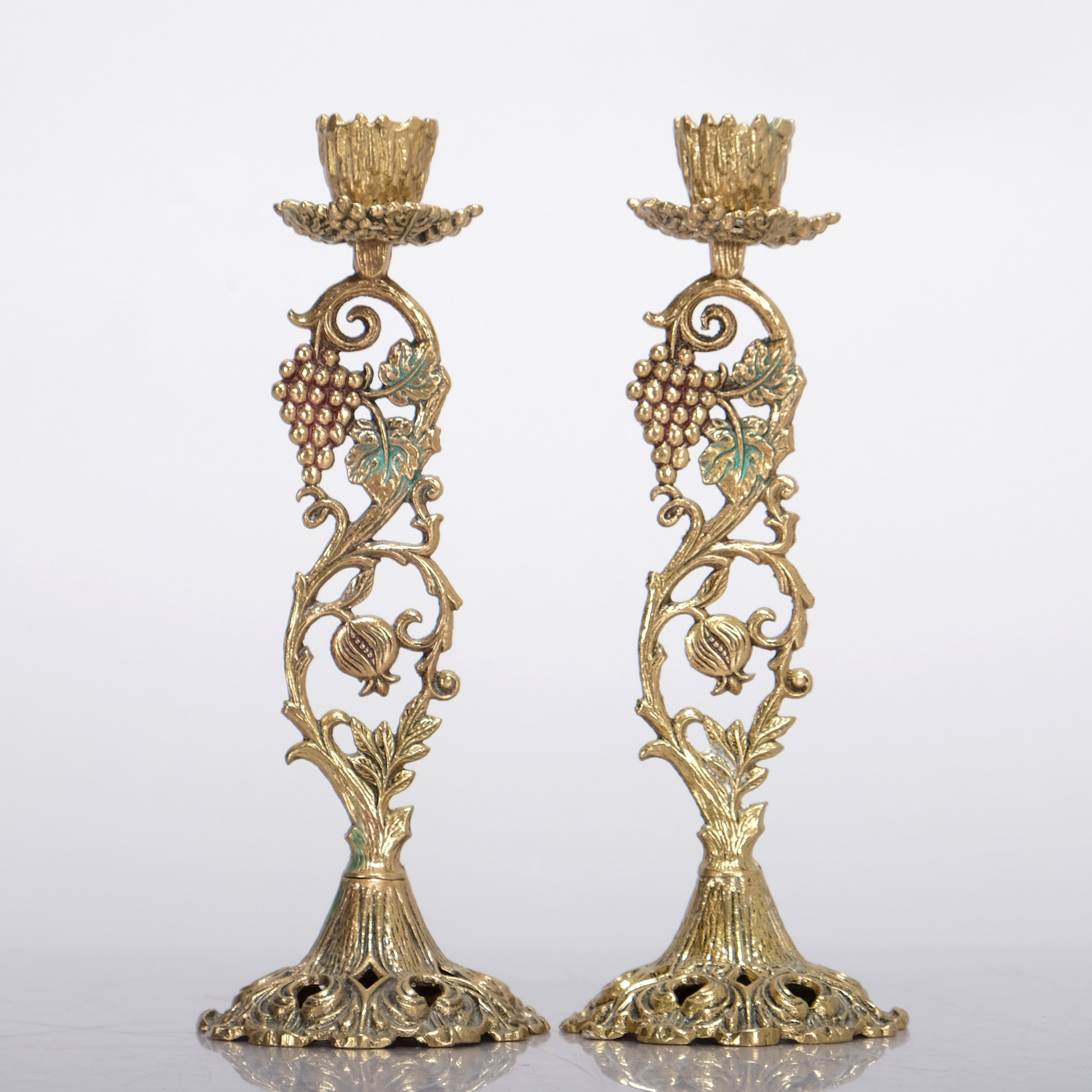 LJUSHÅLLARE, Israel, ett par, Mässing, (2st).