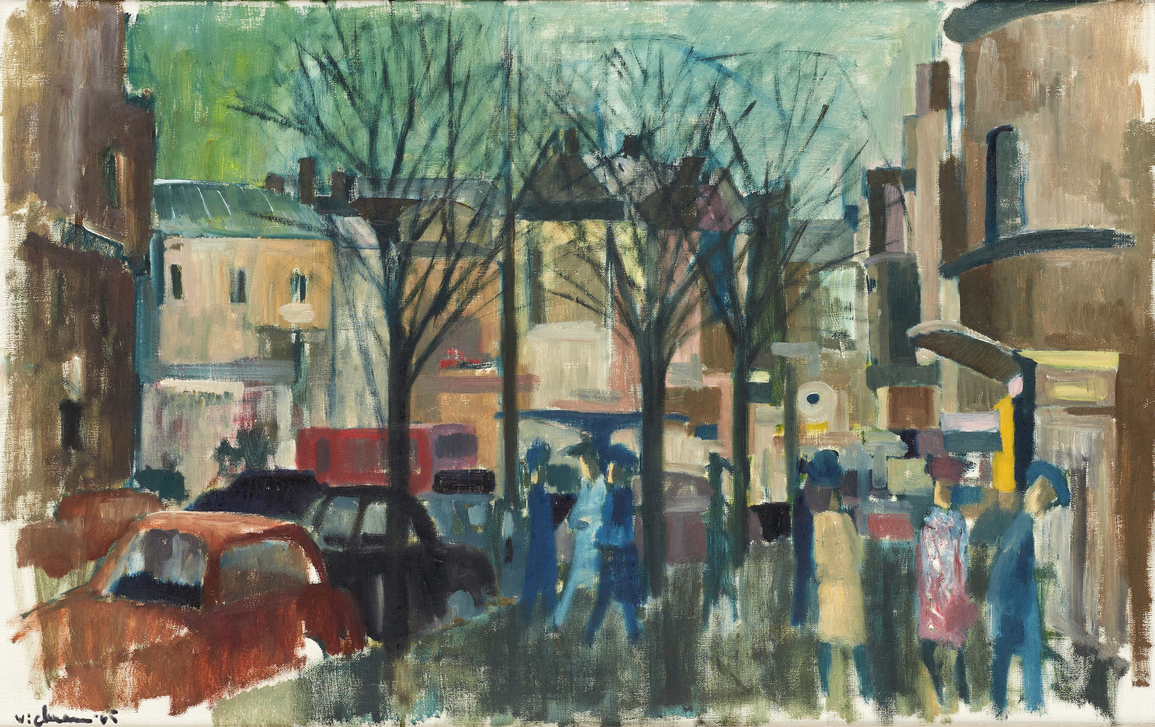 HARRY WICHMAN (1916-1993), stadsgata, signerad, olja på duk.