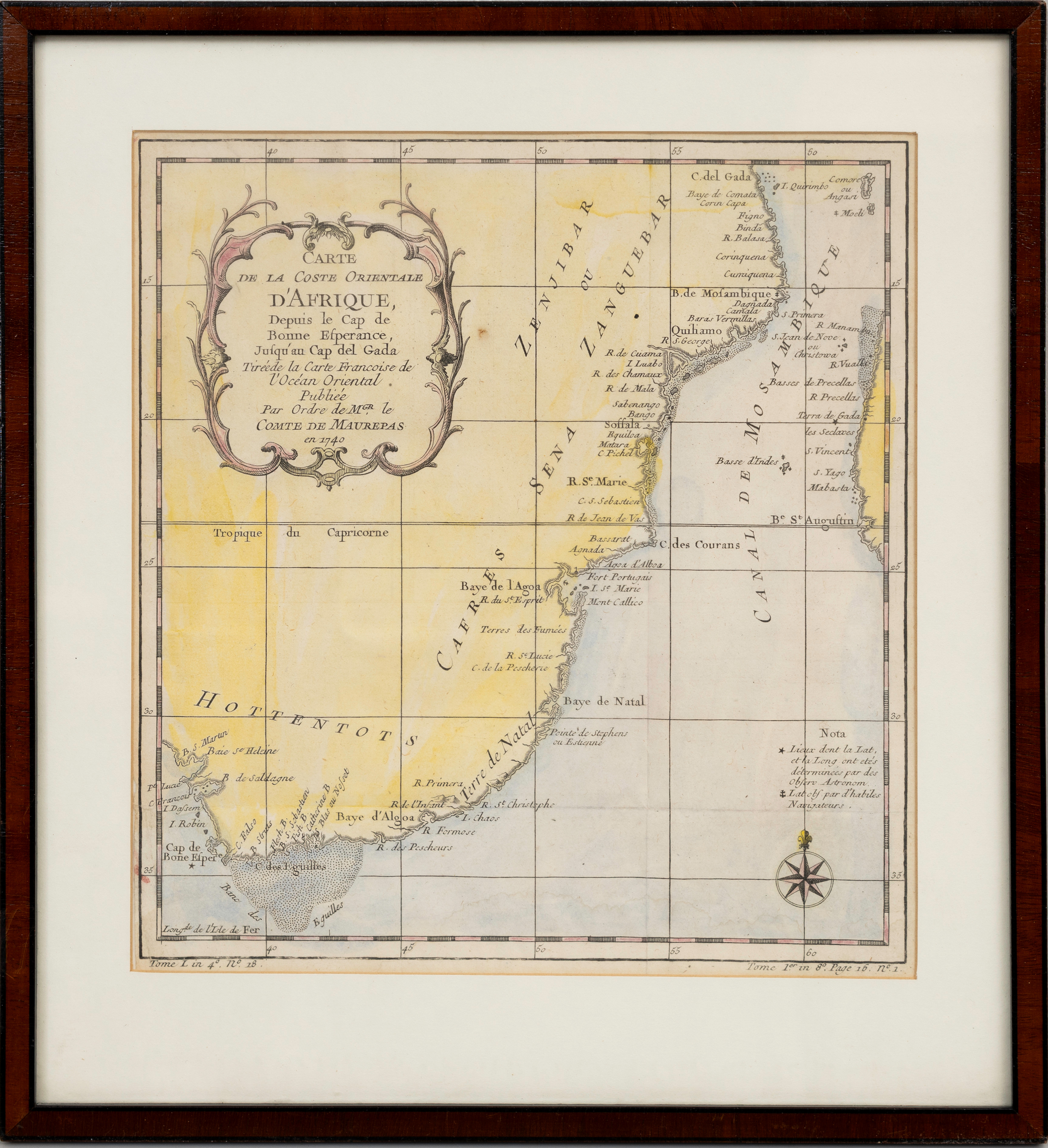 JACQUES-NICOLAS BELLIN, karta, "D'Afrique", 1700-tal.