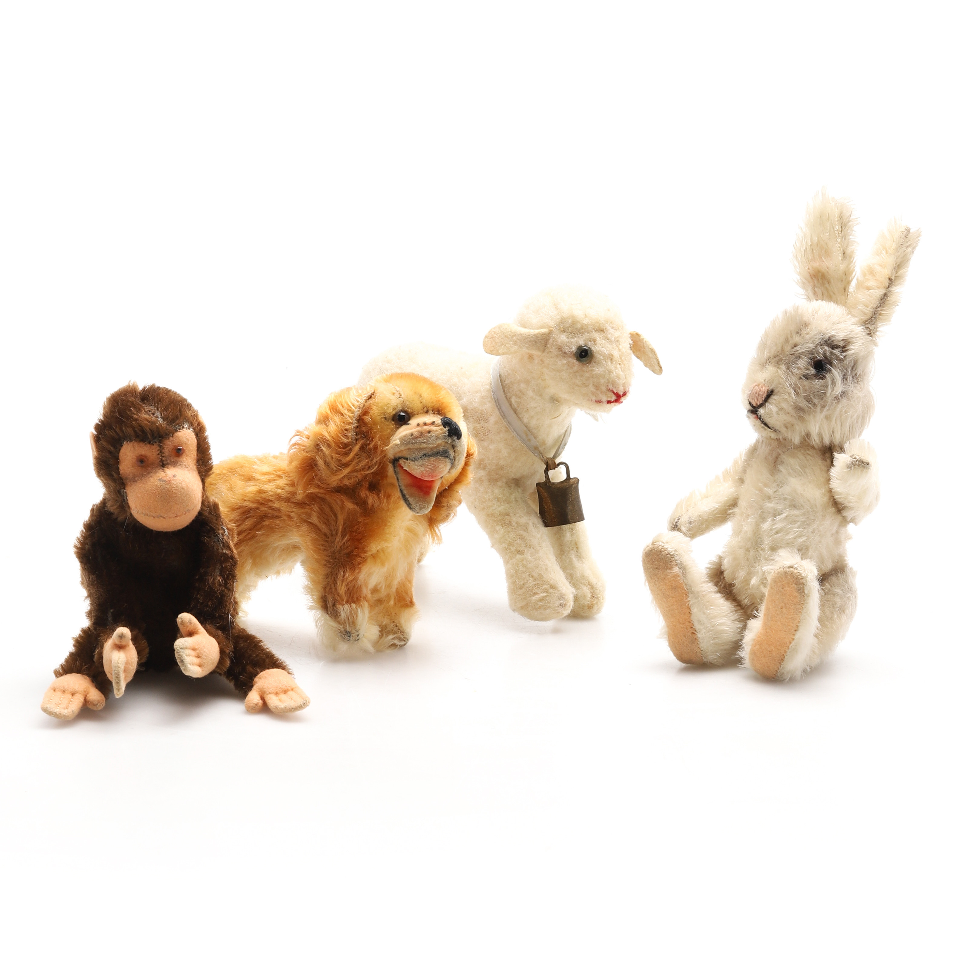 STEIFF, 4 st, smådjur. 1900-talets mitt.