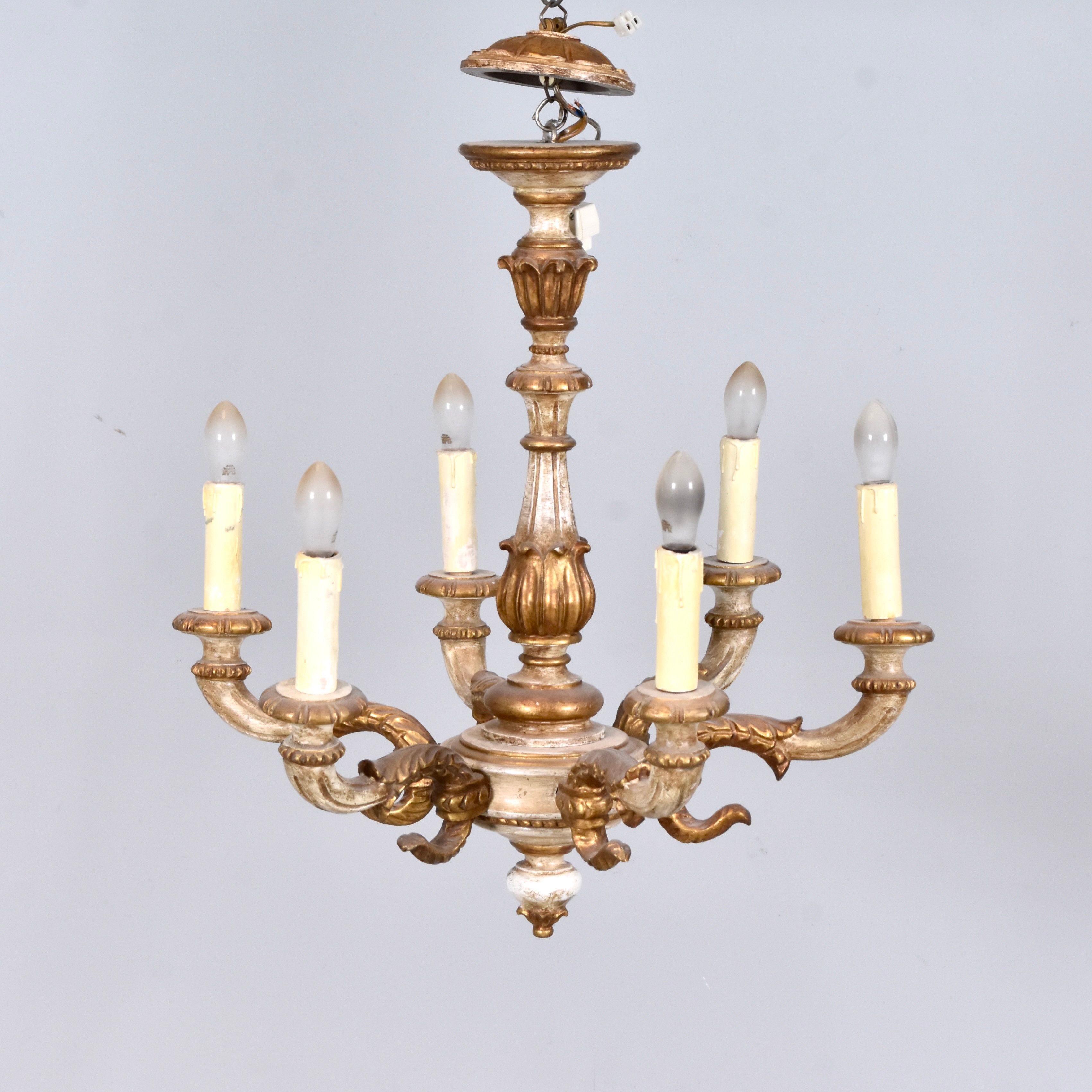 TAKLAMPA, lackerat och bronserat trä.