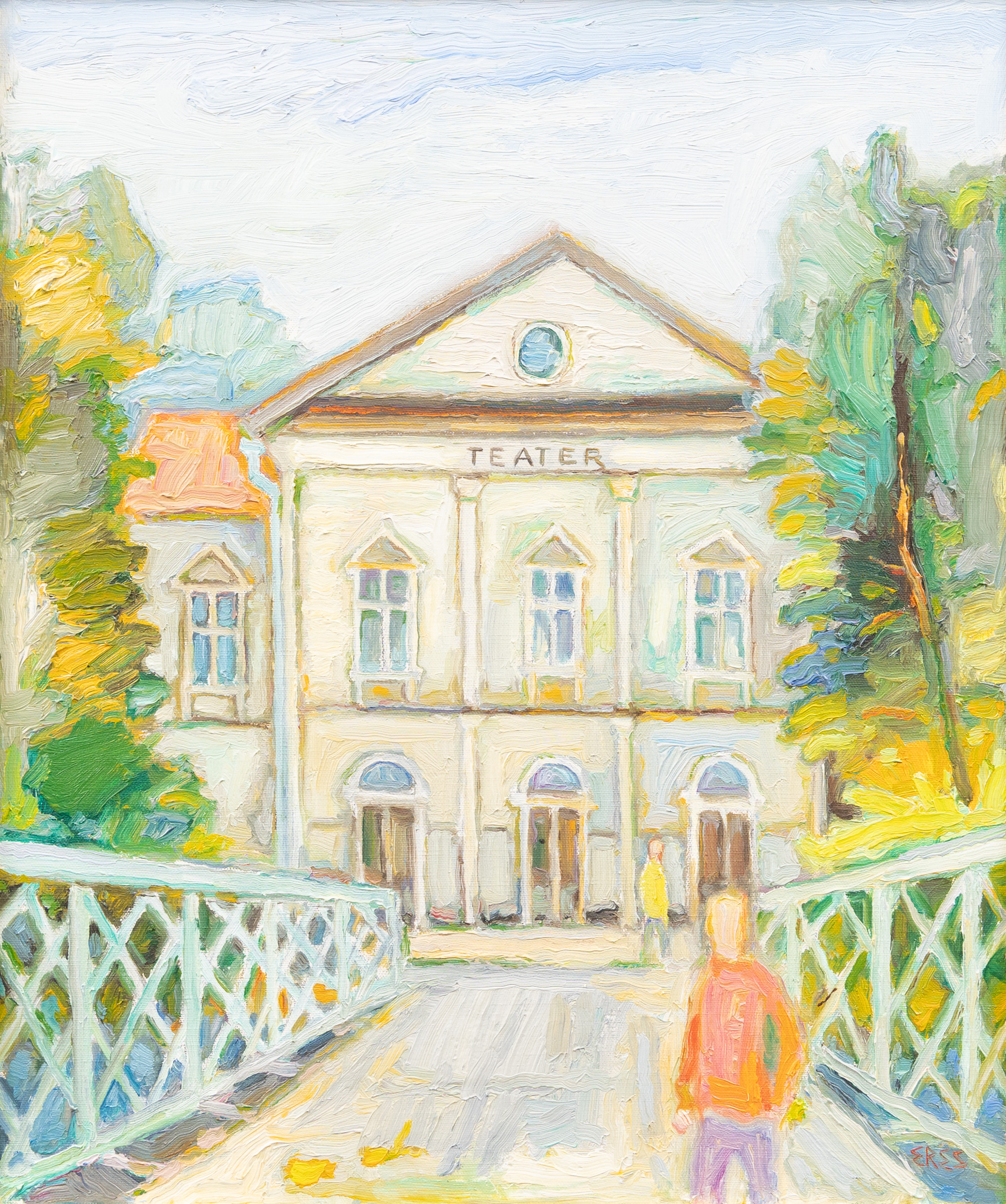 ARNOLD ERES, (ESTLAND/SVERIGE, 1917-1986). "Teater, Borås", olja på duk, signerad och daterad 1974.