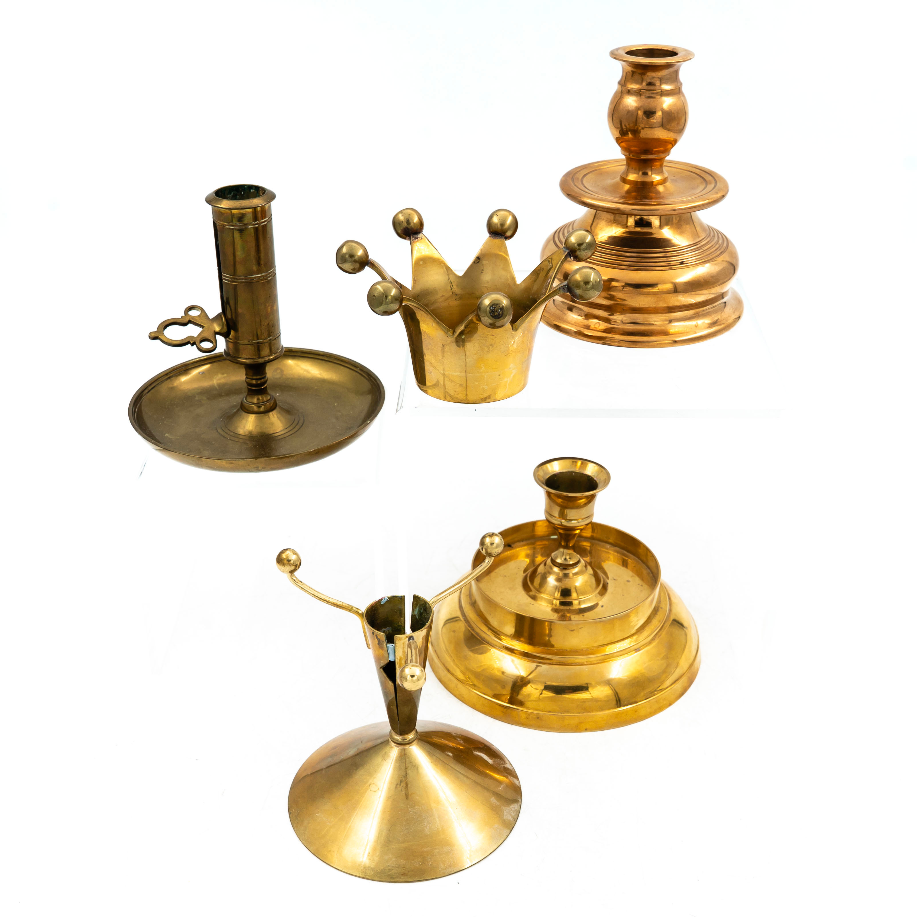 LJUSHÅLLARE, 5-delar, b.l.a Ystad metall, Mässing.