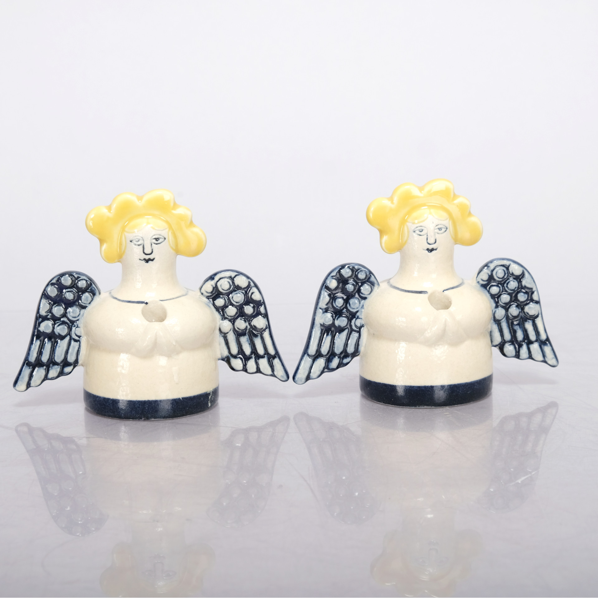 LISA LARSON. Figurin/Ljushållare, "Ängel", 2-delar, Gustavsberg.